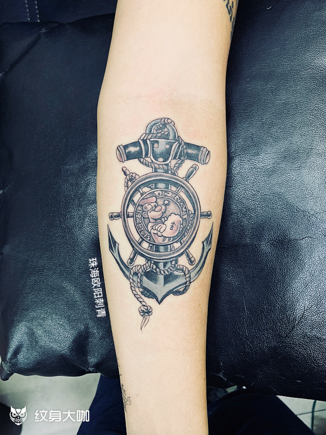 大力水手_纹身图案手稿图片_欧阳的纹身作品集