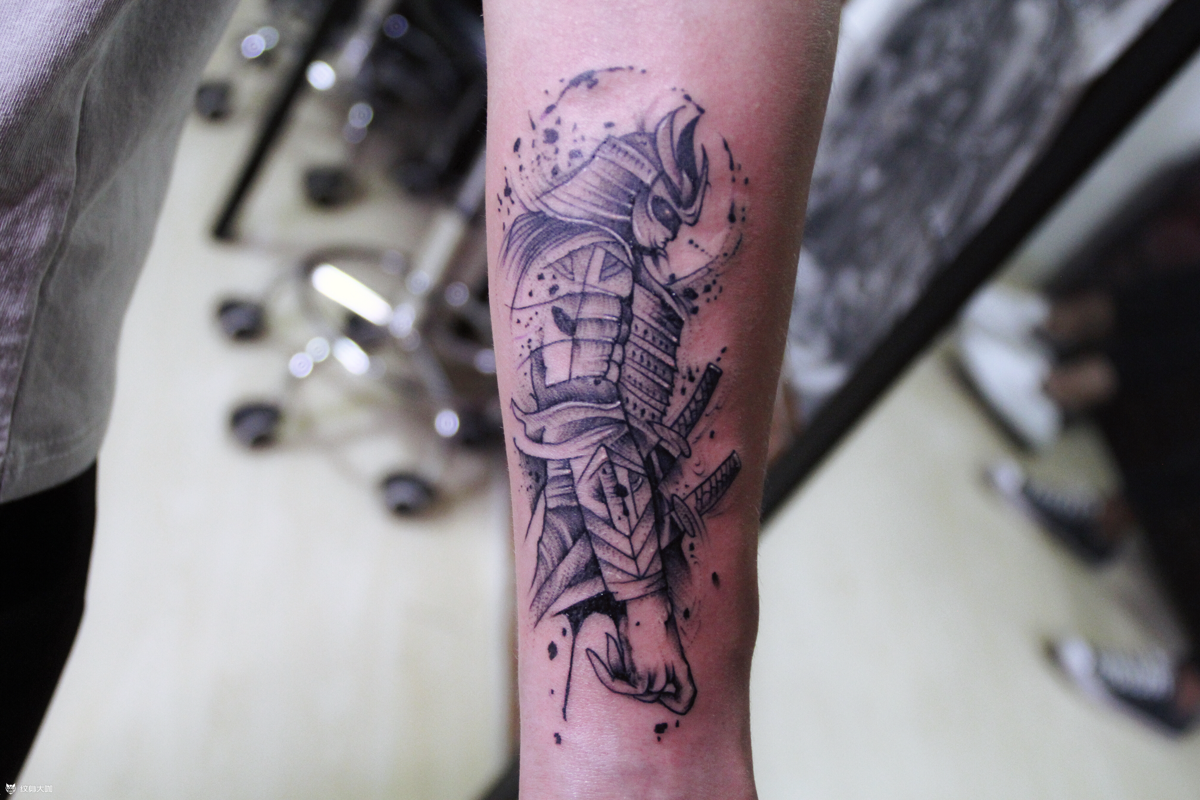 鬼武士 _纹身图案手稿图片_阿明的纹身作品集