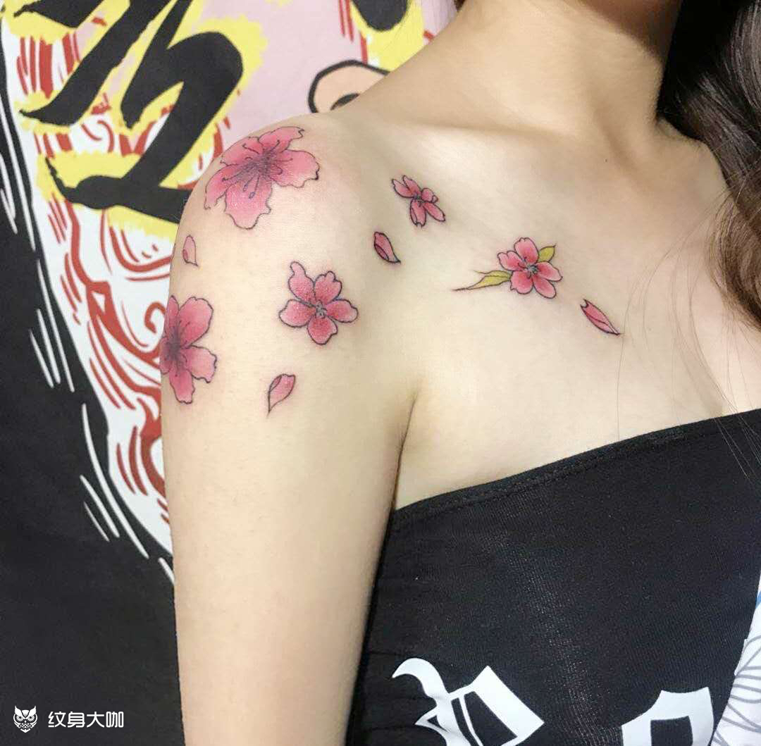 樱花_纹身图案手稿图片_走青-超的纹身作品集