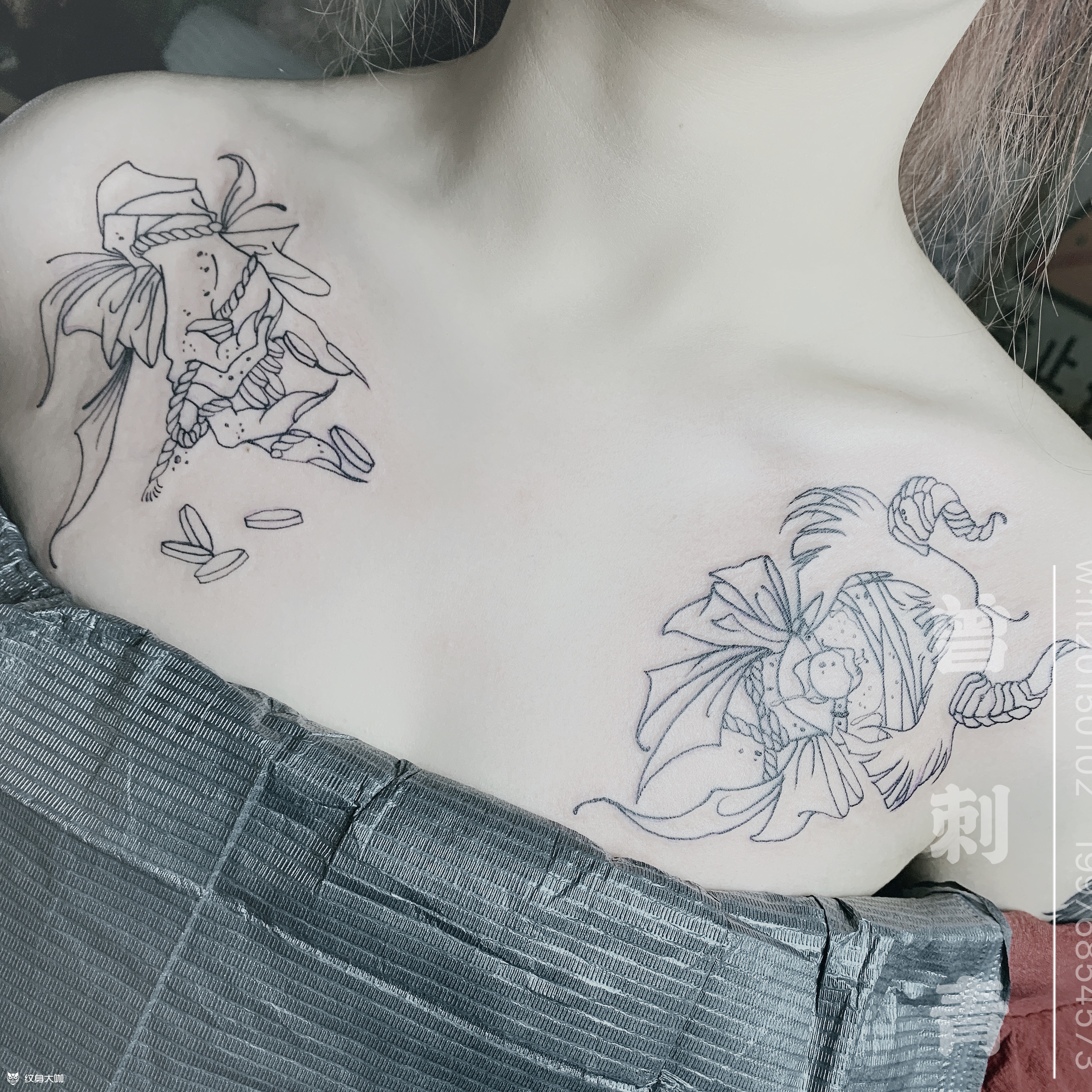 胸花_纹身图案手稿图片_曾乐的纹身作品集