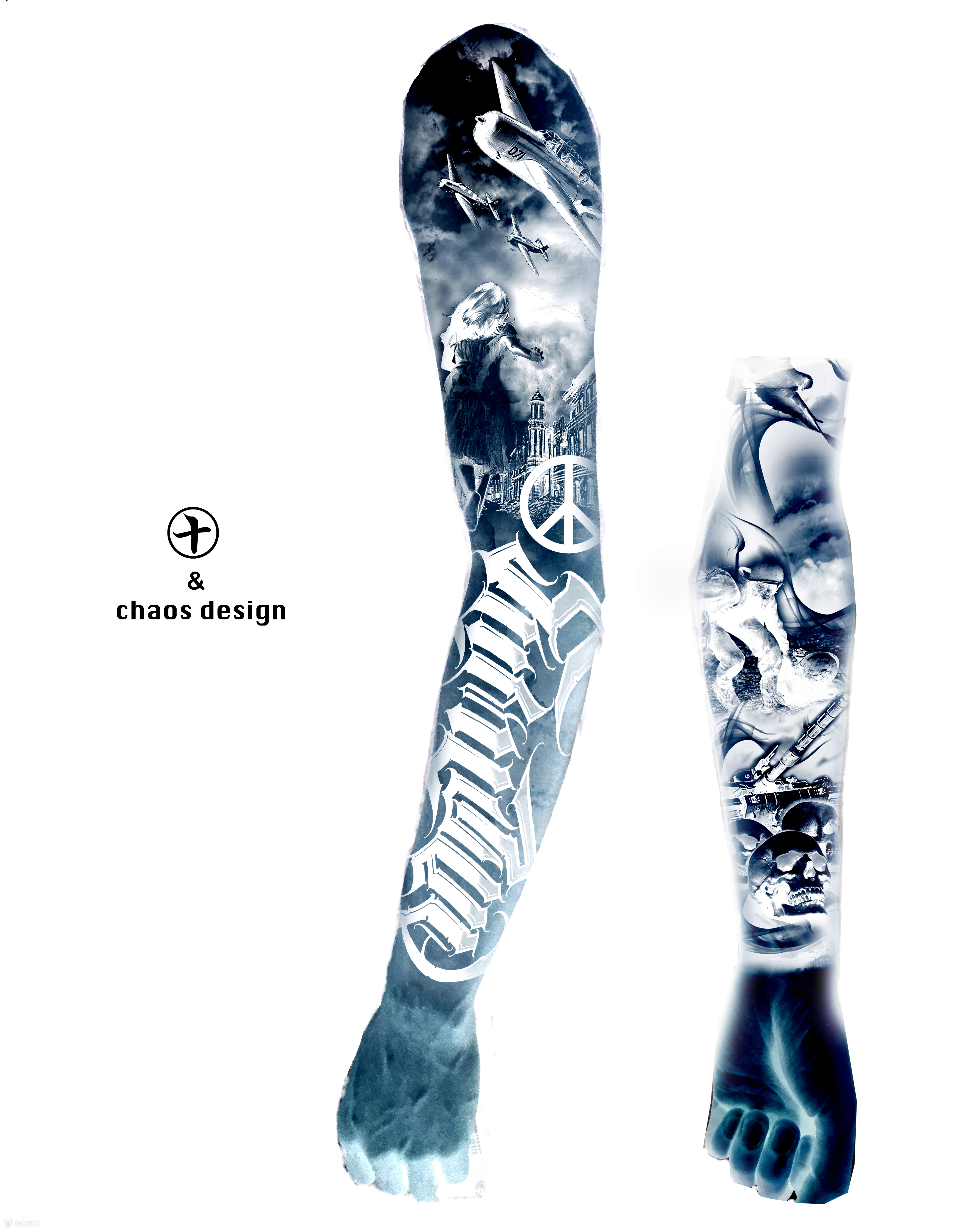 反战题材花臂_纹身图案手稿图片_白川的纹身作品集