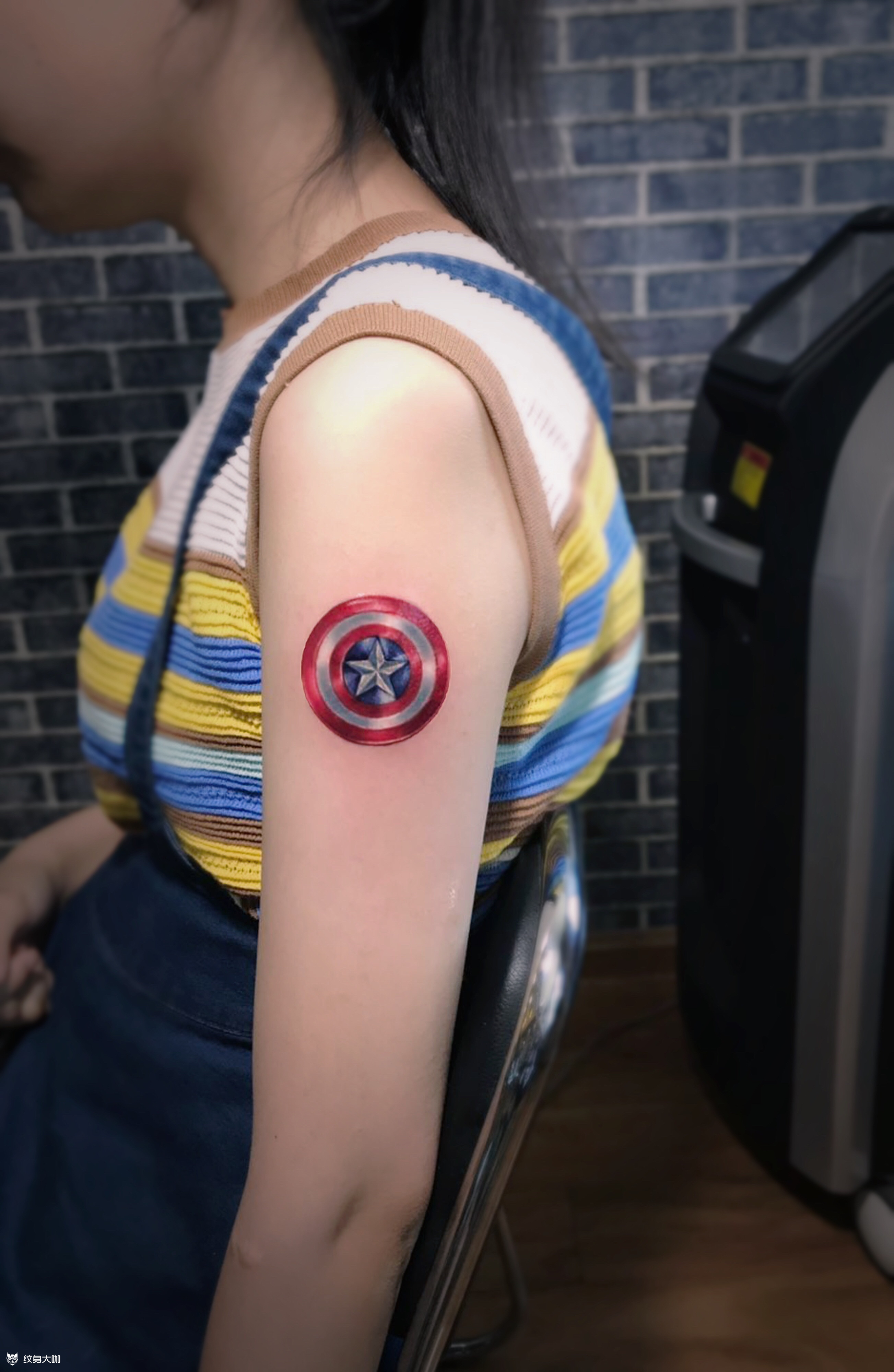 美国队长护盾_纹身图案手稿图片_独腿文身师_阿布的纹身作品集