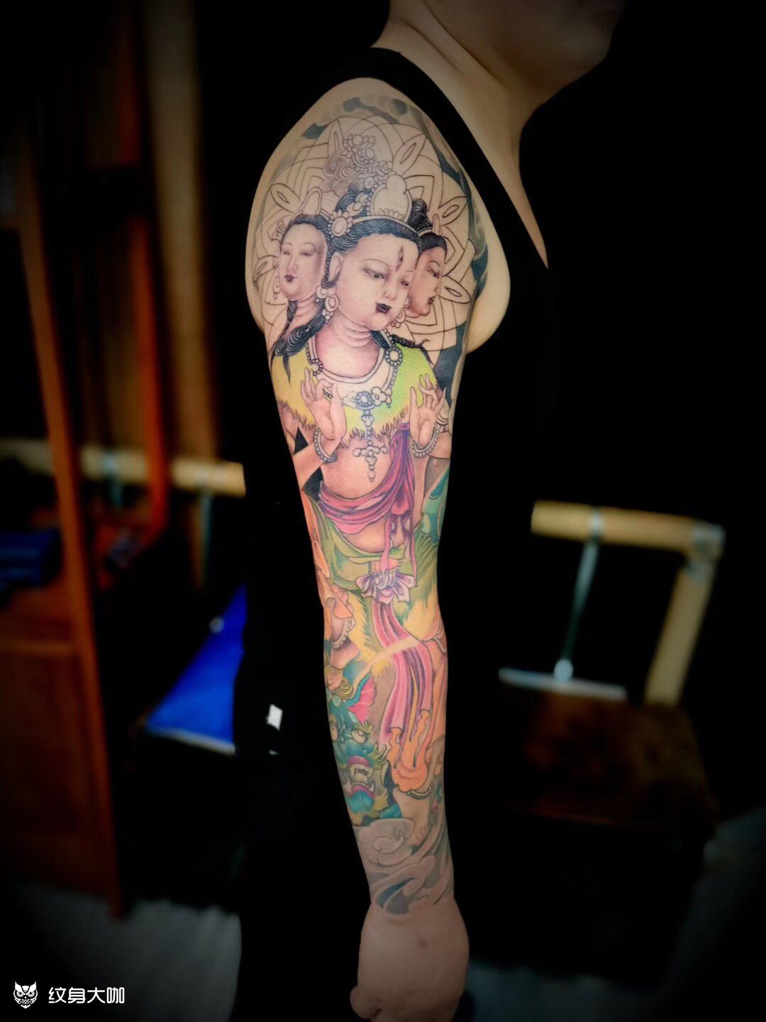 千手观音_纹身图案手稿图片_李小强的纹身作品集