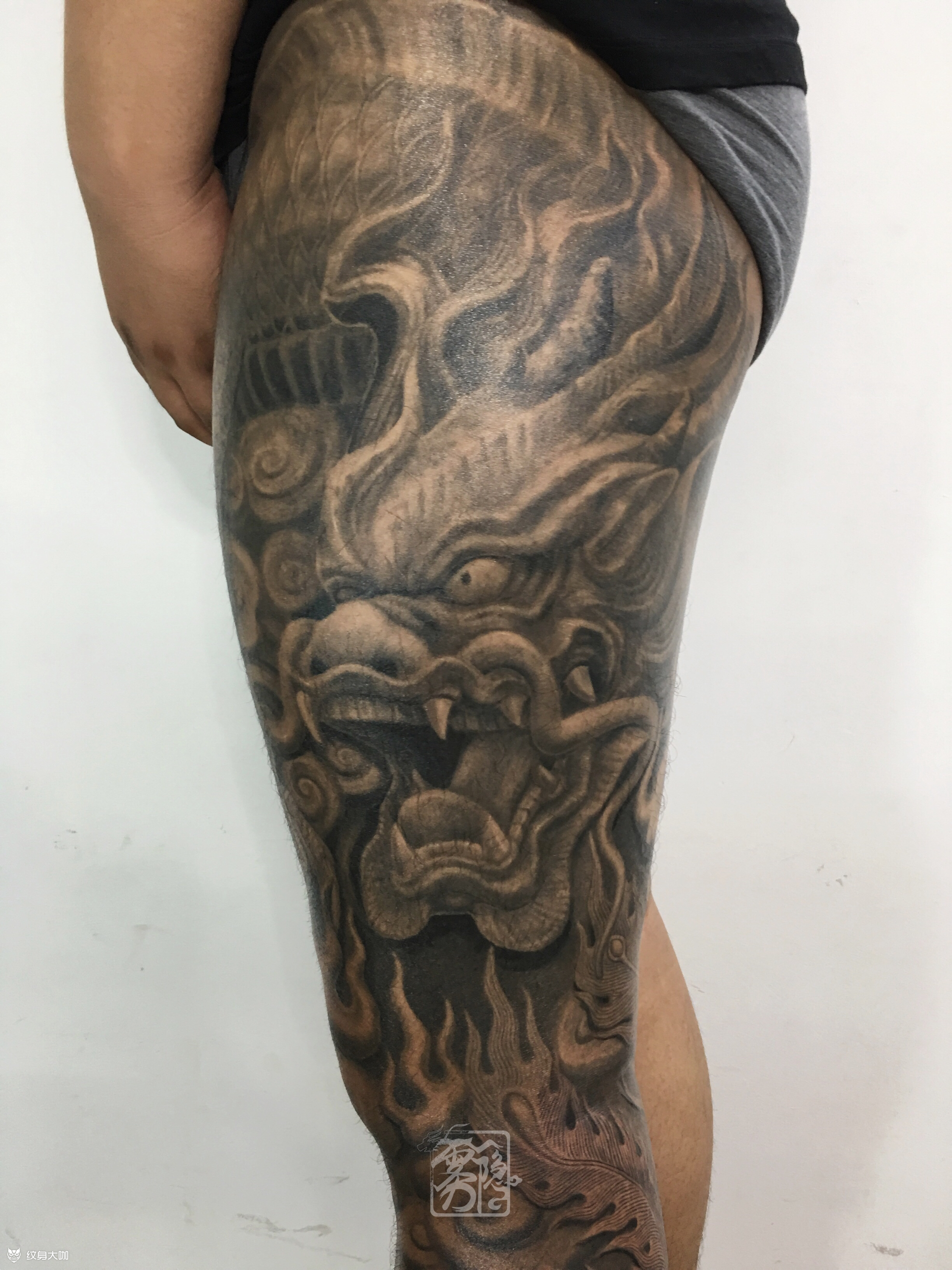 龙凤呈祥龙凤呈祥,大花腿基本_纹身吧社区 - 纹身大咖
