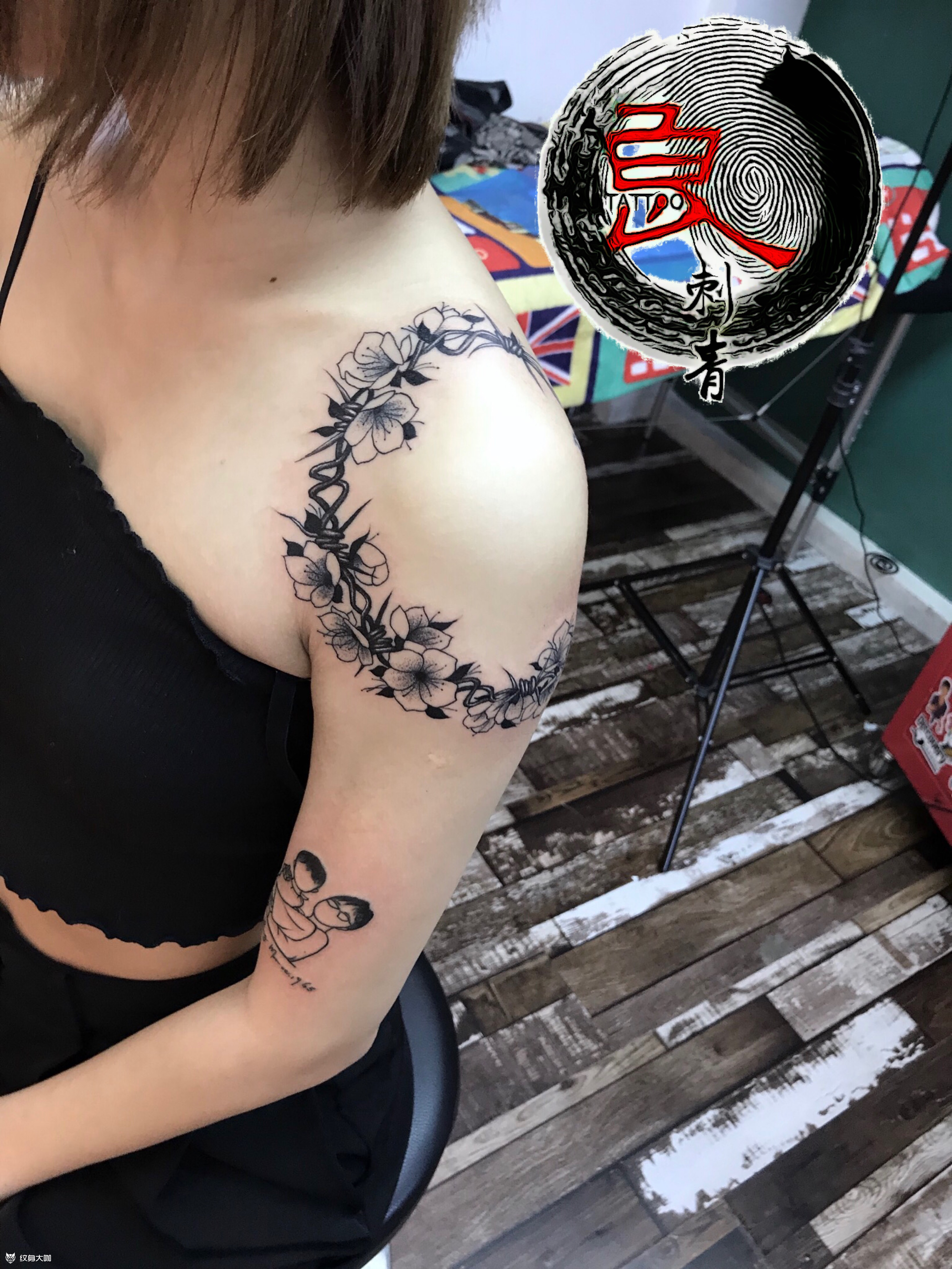 花环_纹身图案手稿图片_小雪的纹身作品集