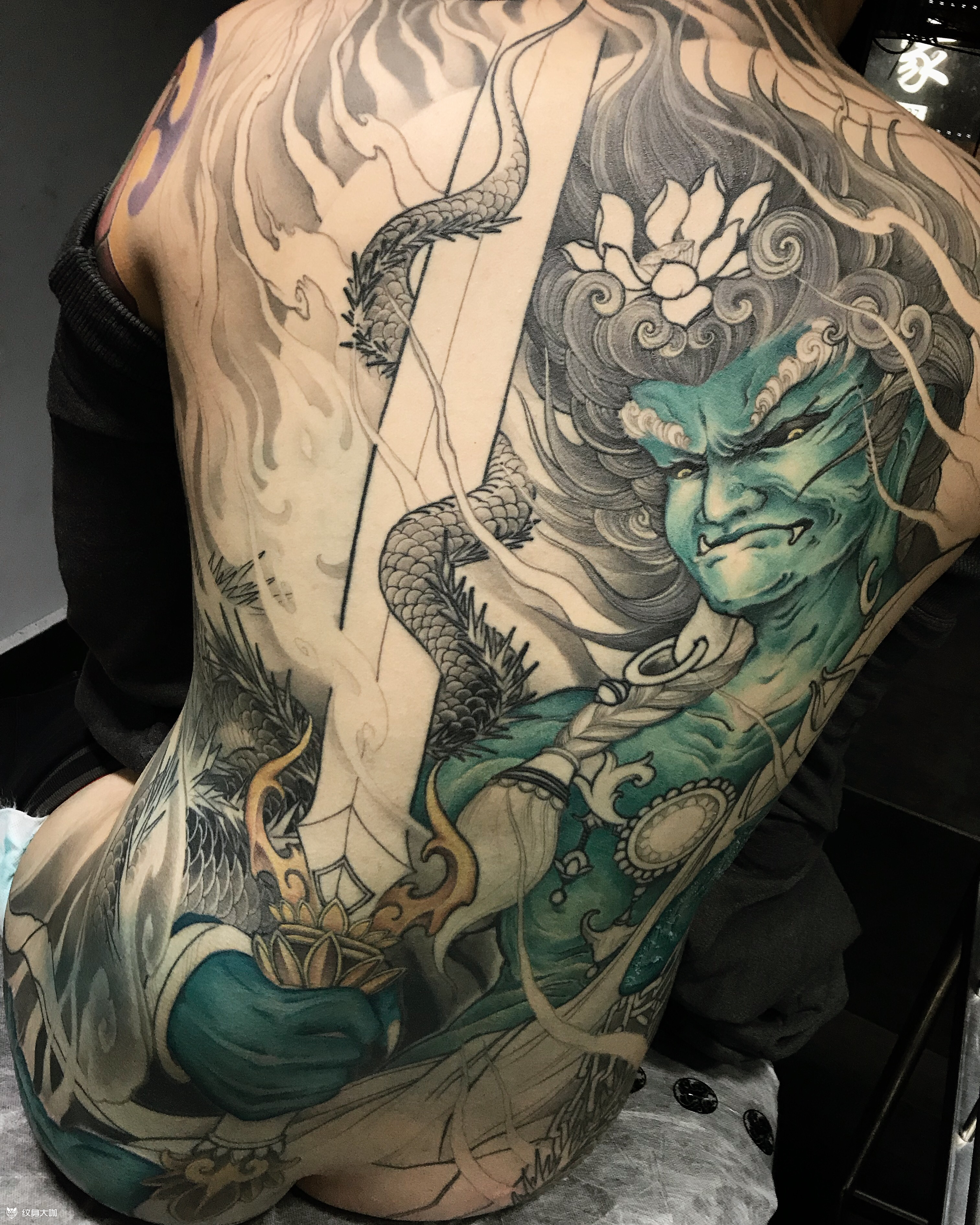 蓝脸的明王_纹身图案手稿图片_王焱的纹身作品集