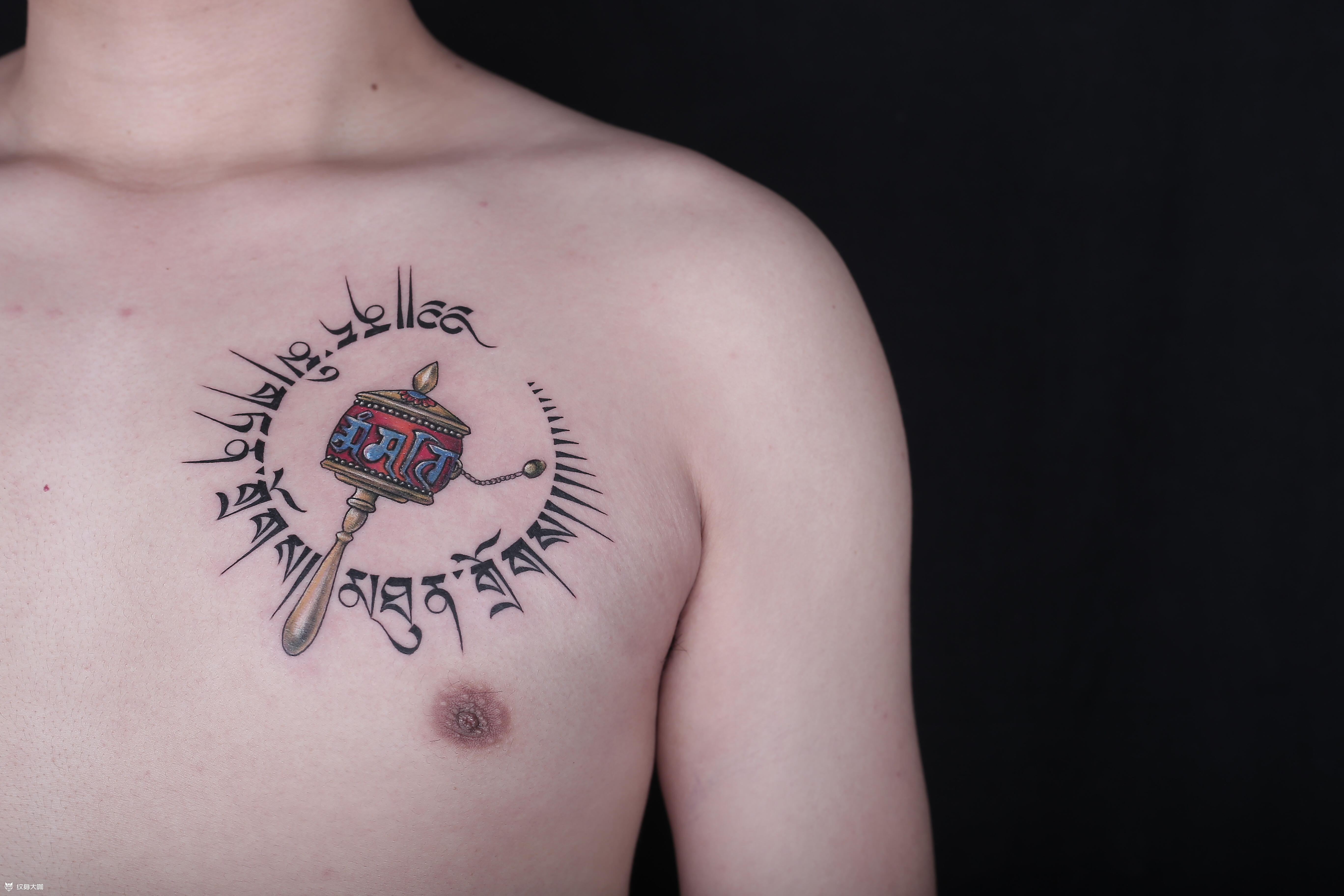 藏文 转经筒_纹身图案手稿图片_叶怪兽的纹身作品集