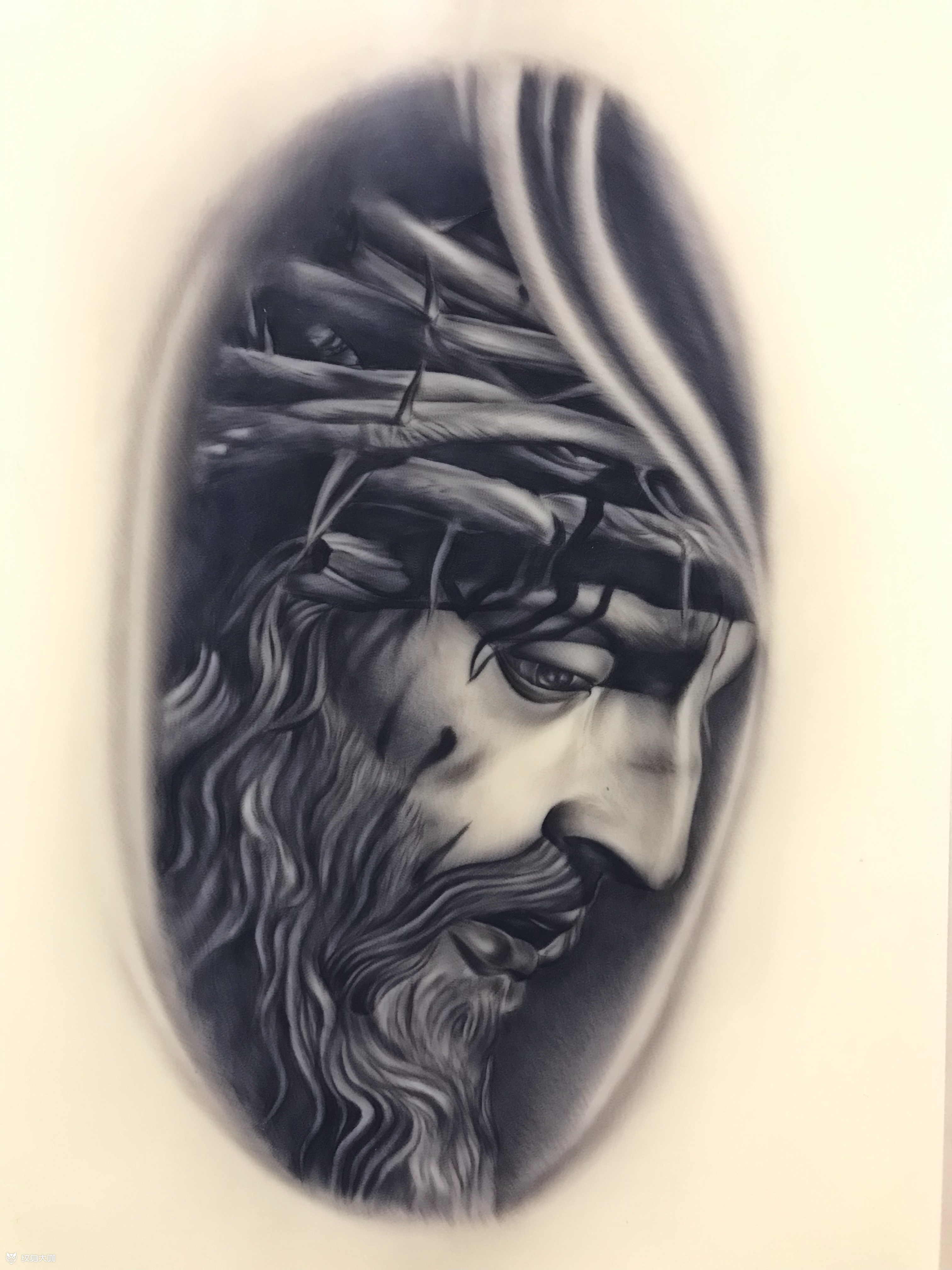 耶稣_纹身图案手稿图片_tat-思恩sn的纹身作品集