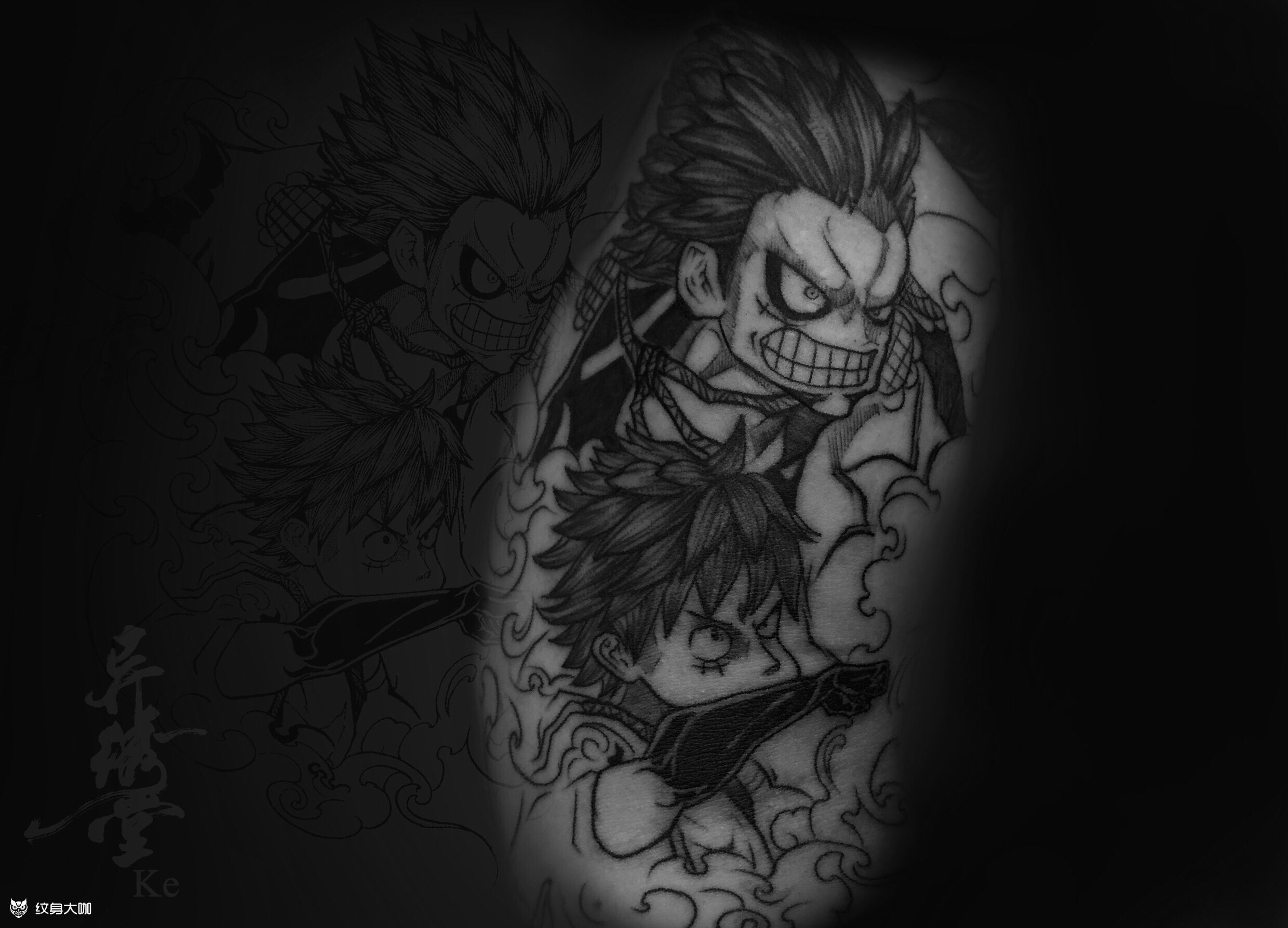 路飞四档_纹身图案手稿图片_异绣堂_ke的纹身作品集