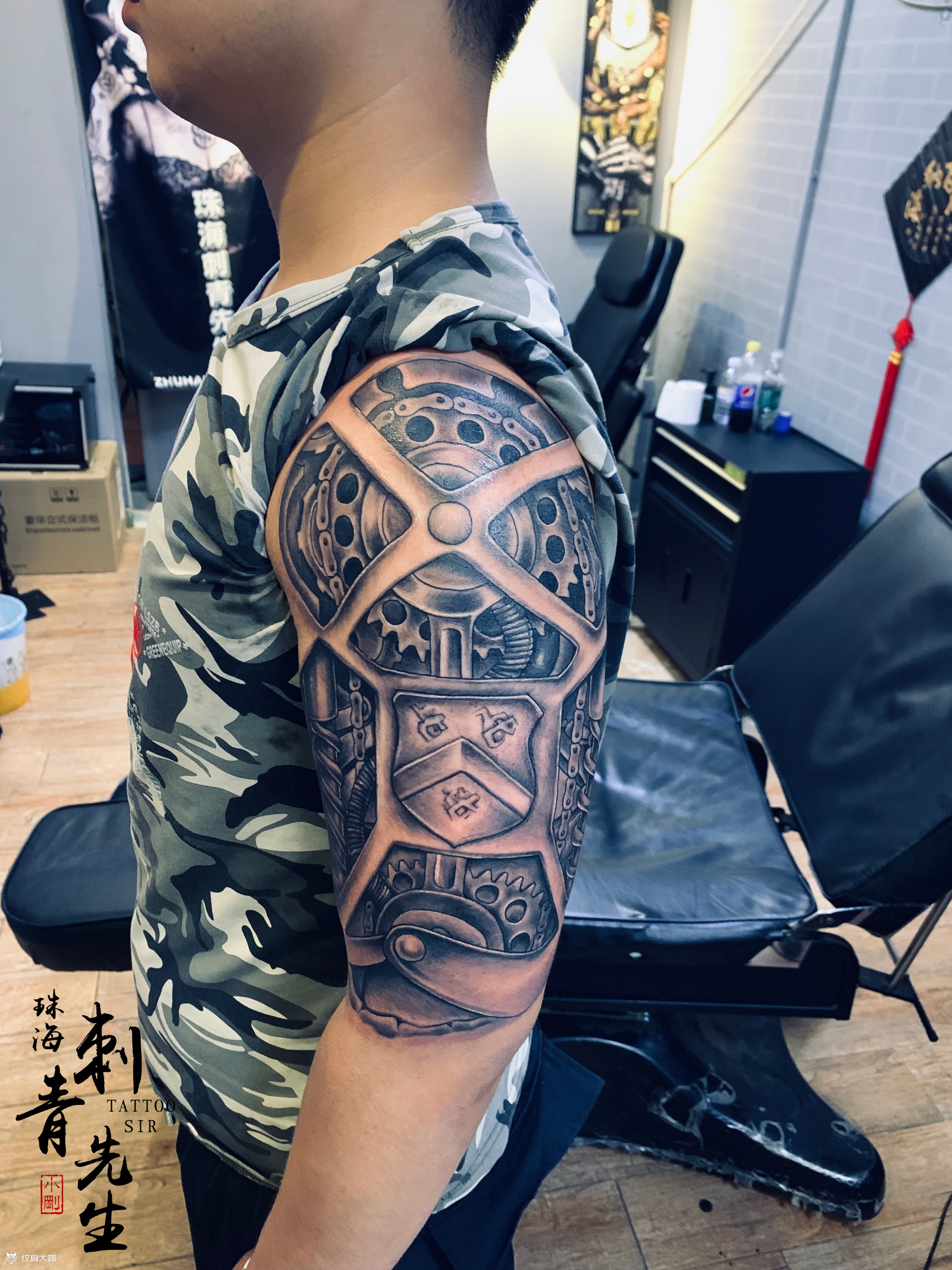 机械臂_纹身图案手稿图片_阳刚的纹身作品集