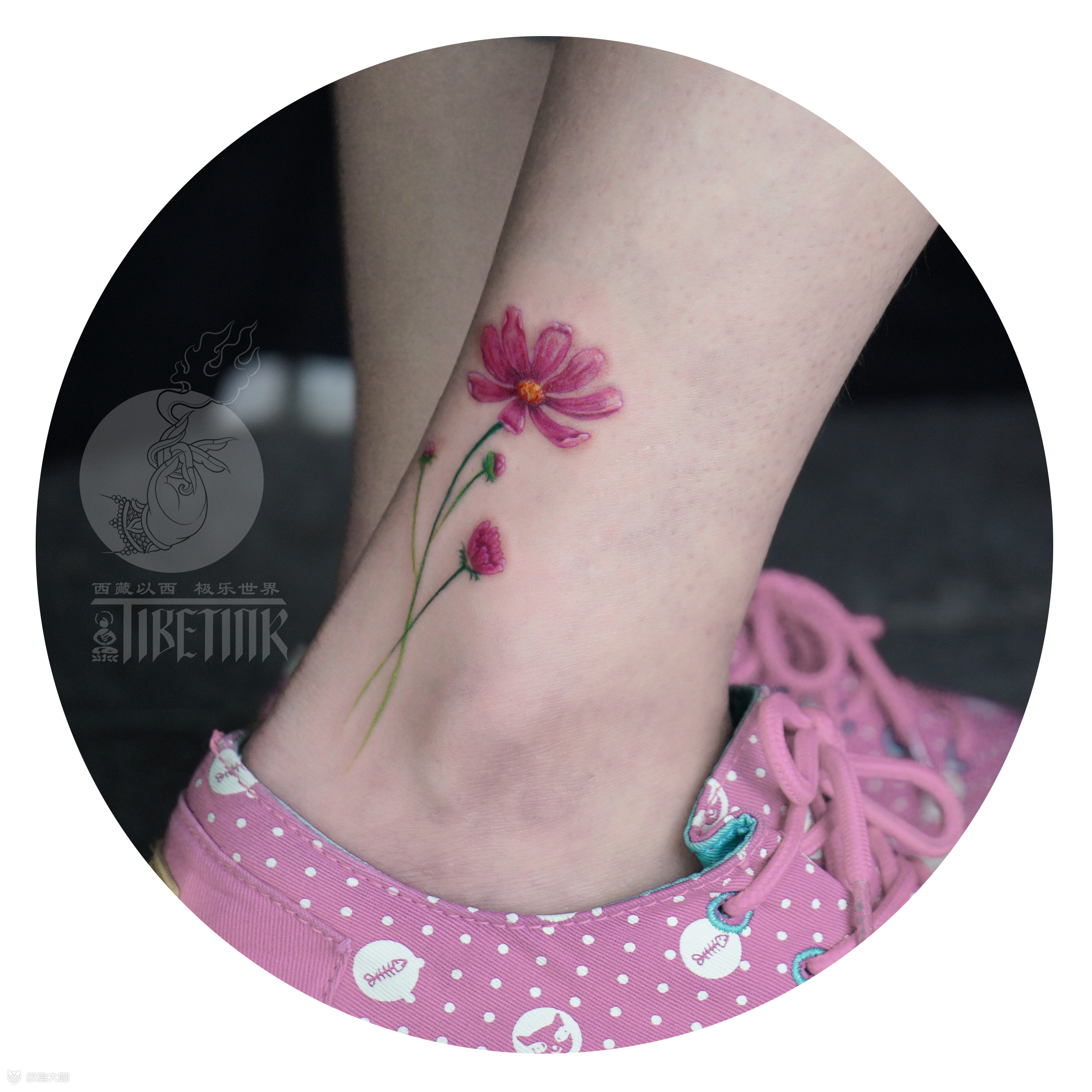 格桑花_纹身图案手稿图片_叶怪兽的纹身作品集