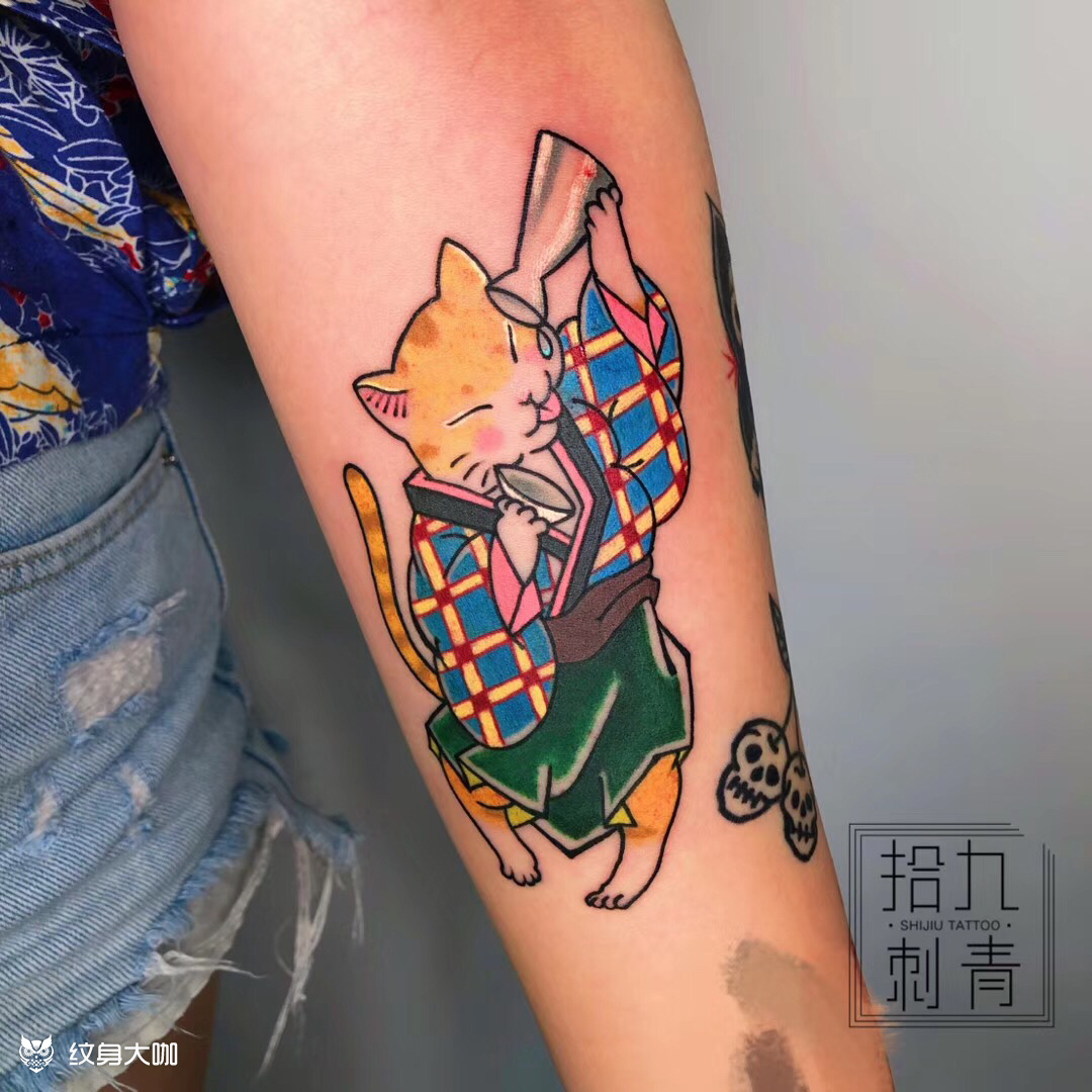 和风小猫咪_纹身图案手稿图片_壮壮的纹身作品集