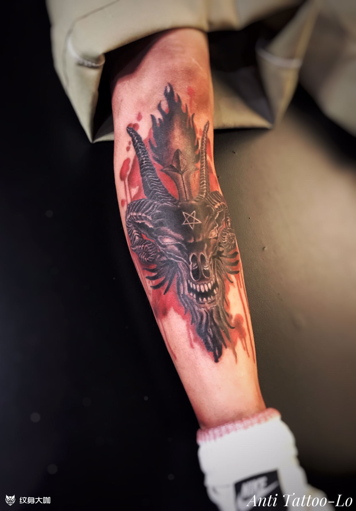 巴弗灭 疤痕遮盖_纹身图案手稿图片_anti -lo的纹身作品集