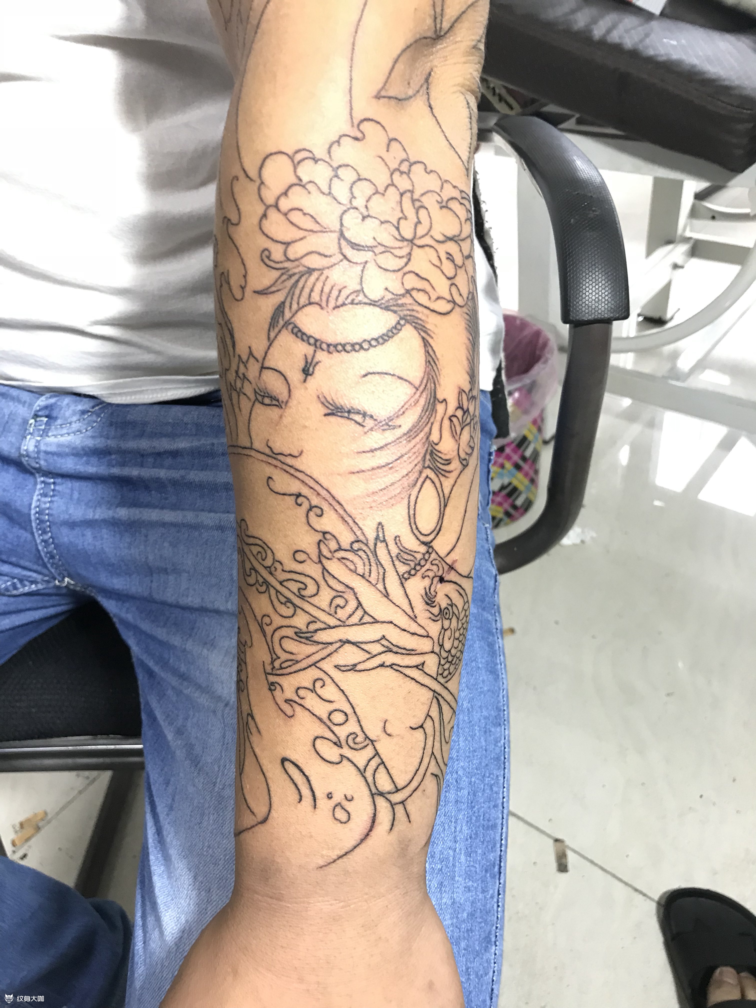 花臂线_纹身图案手稿图片_阿峰的纹身作品集