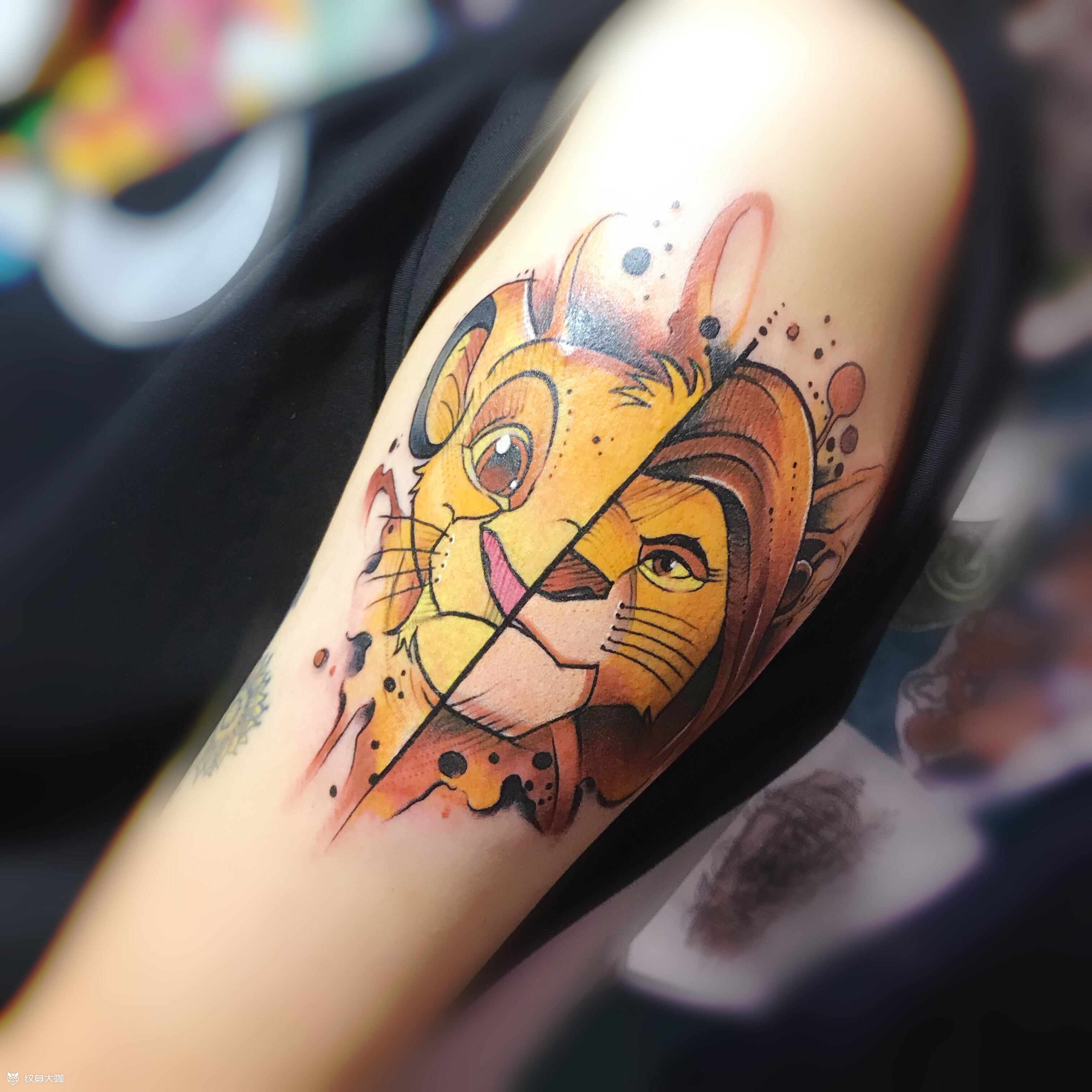 狮子王_纹身图案手稿图片_杜文怡的纹身作品集