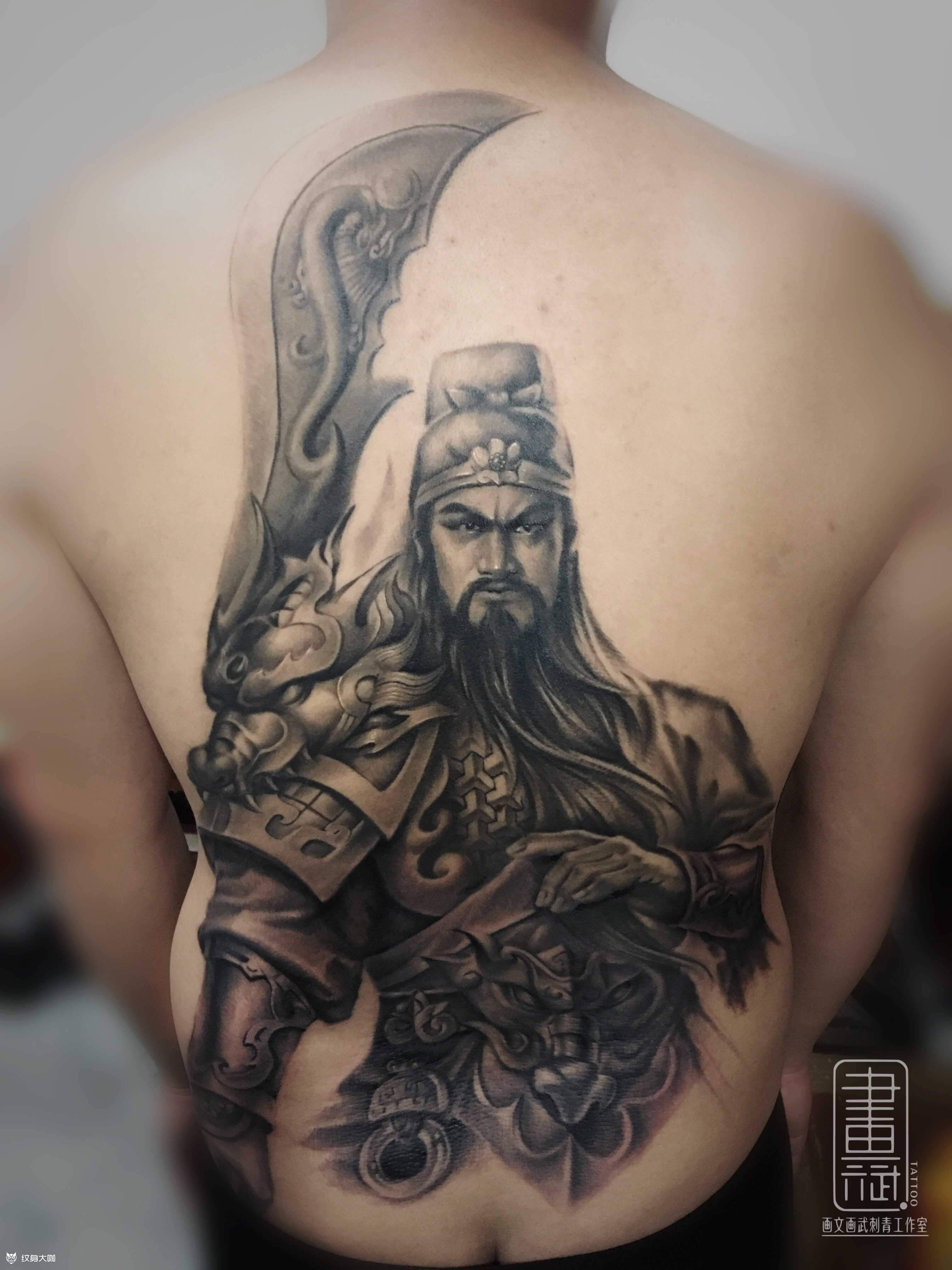 满背关公_纹身图案手稿图片_顾诗斌的纹身作品集