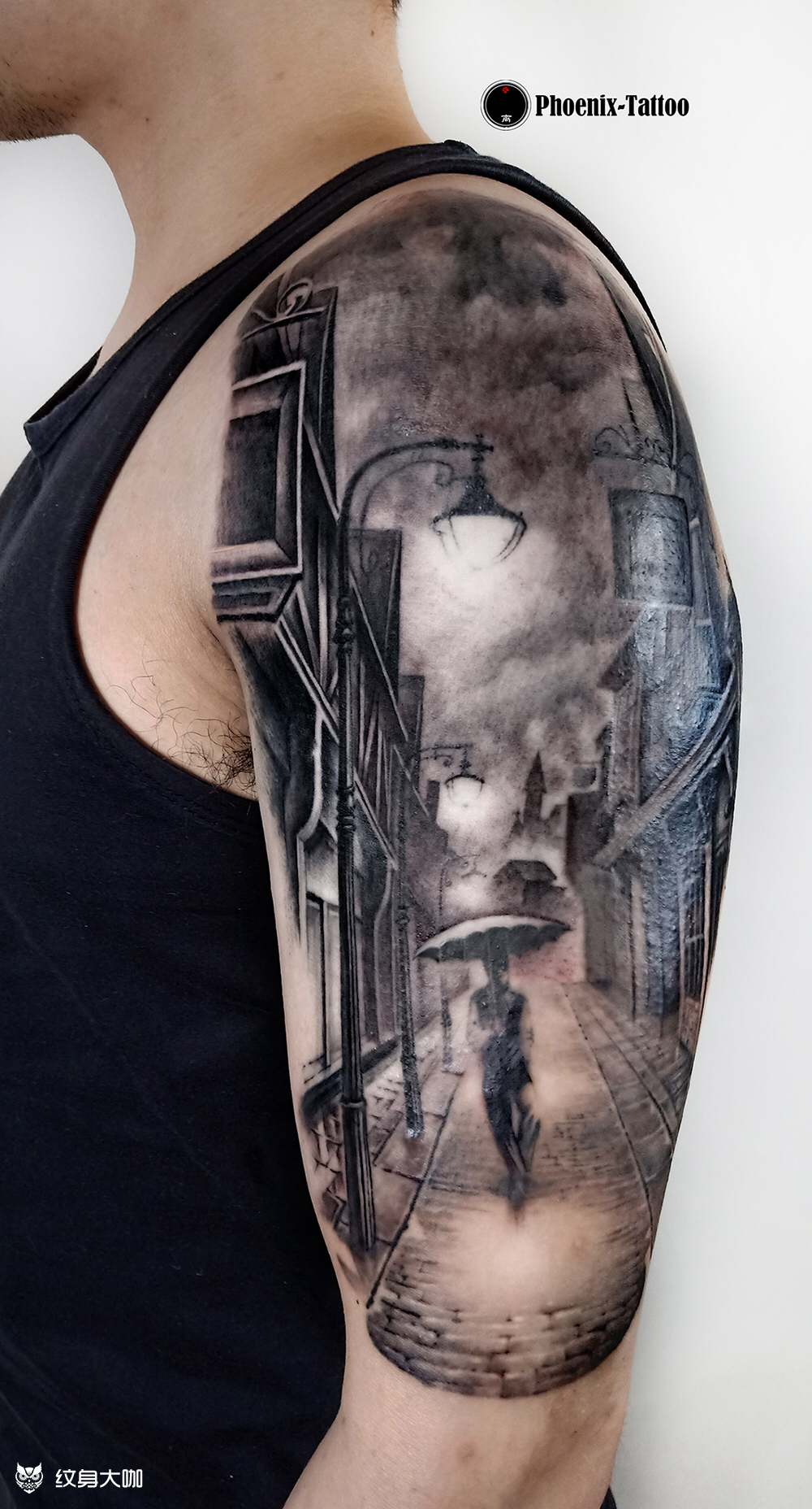 孤独的人_纹身图案手稿图片_骨头的纹身作品集