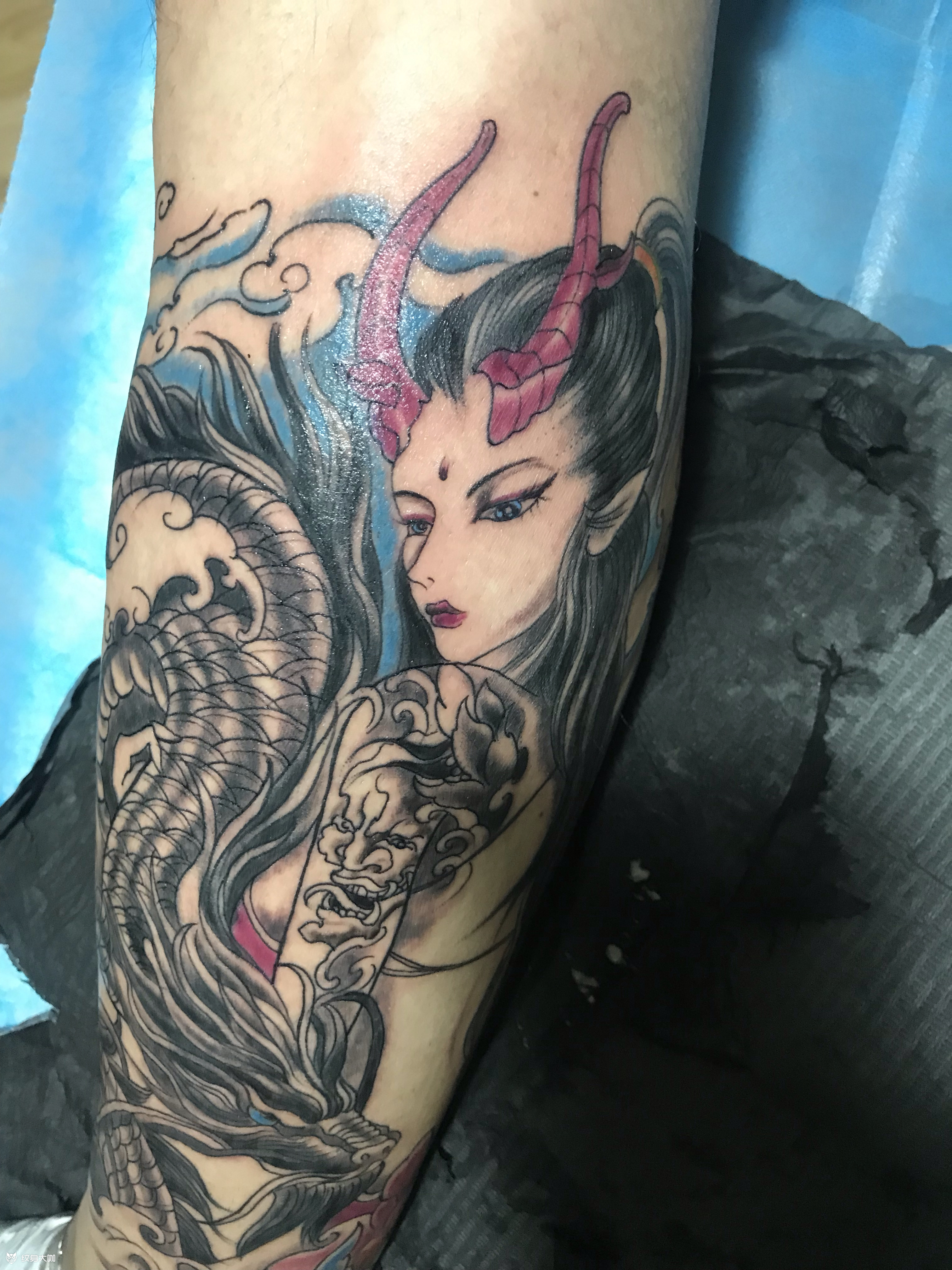 小龙女_纹身图案手稿图片_马春梓的纹身作品集