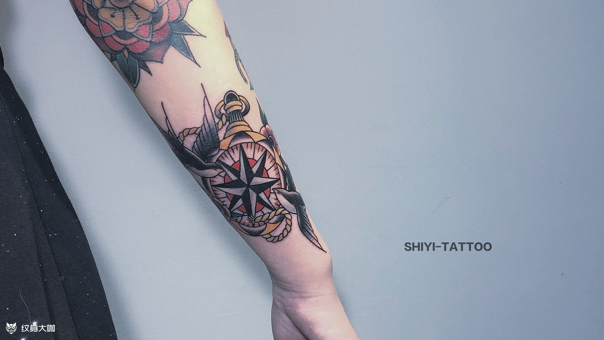 燕子指南针_纹身图案手稿图片_ kk的纹身作品集