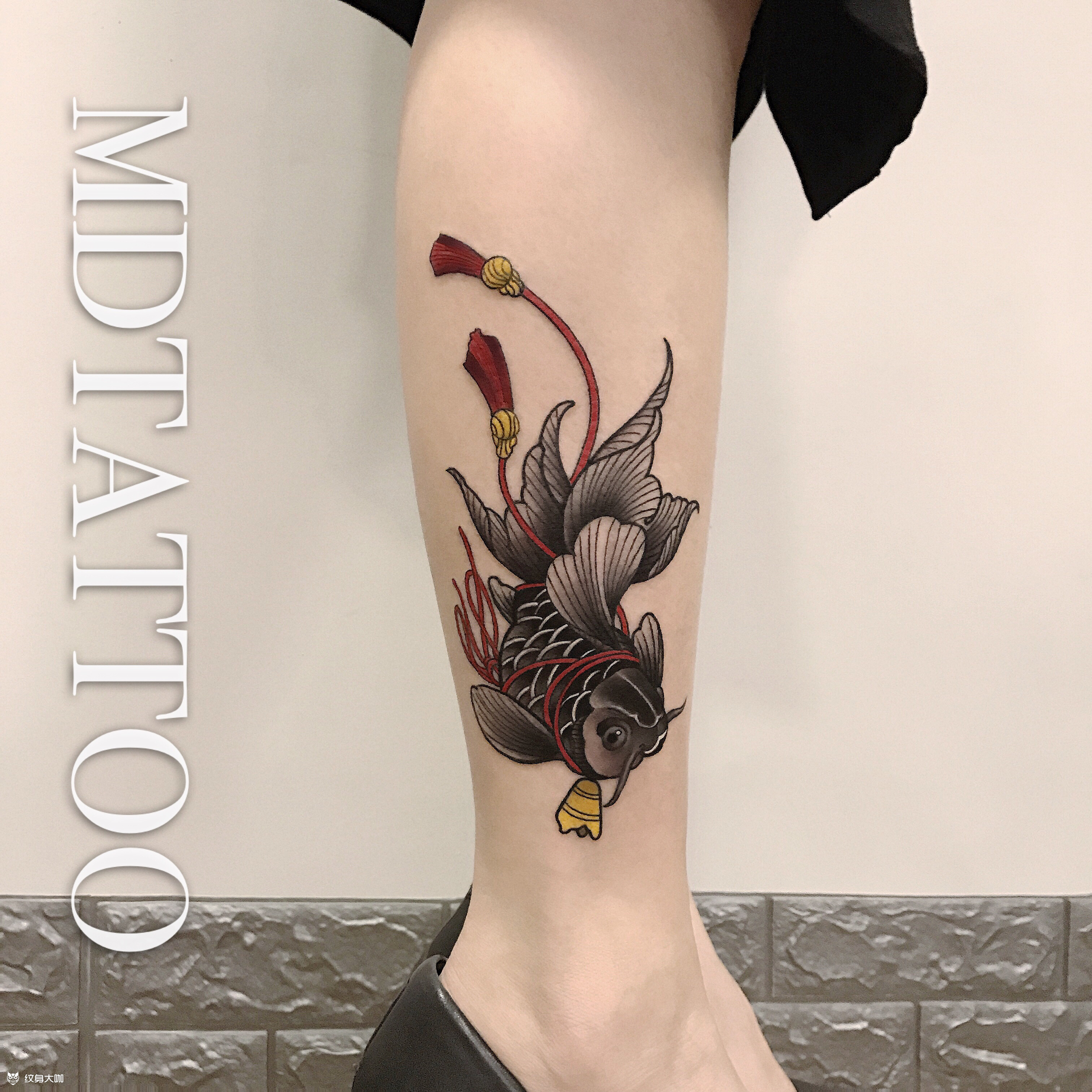 金鱼_纹身图案手稿图片_阿权的纹身作品集