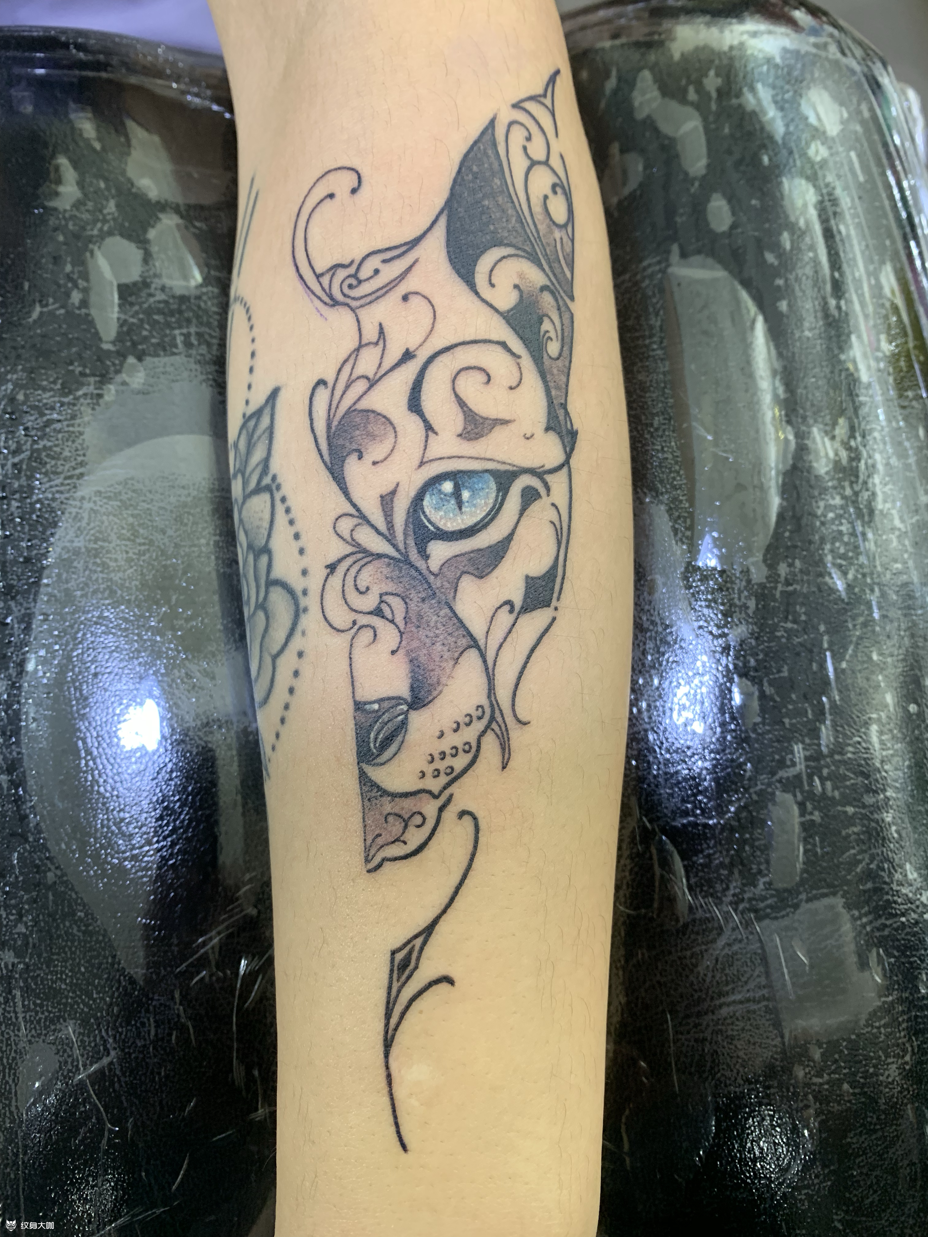 半边脸_纹身图案手稿图片_贾旭的纹身作品集