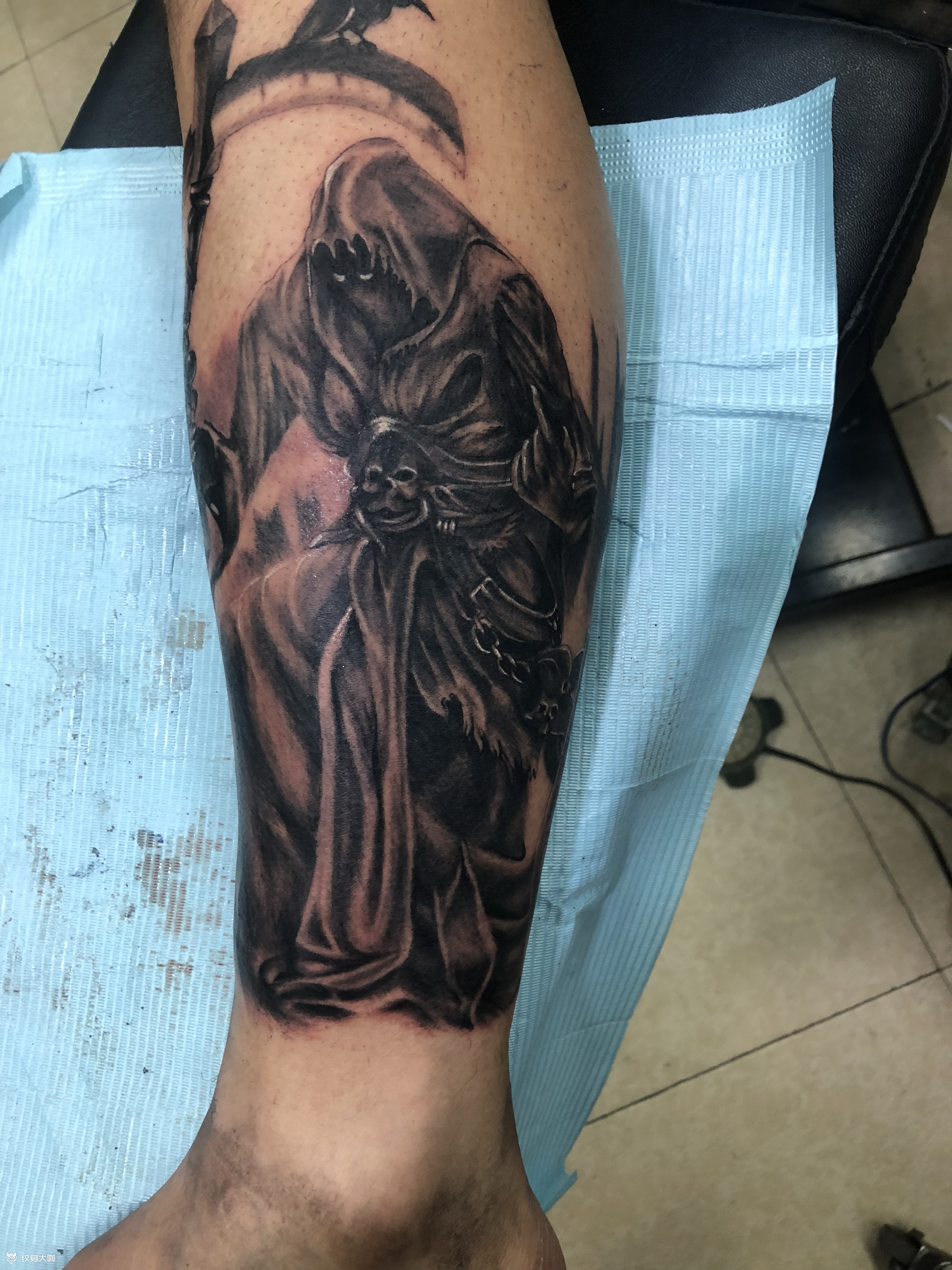 死神_纹身图案手稿图片_章建的纹身作品集