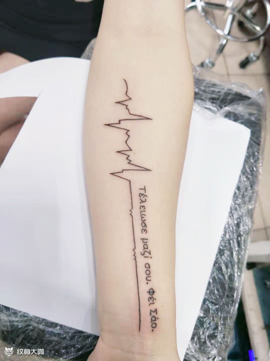 心电图_纹身图案手稿图片_张晓会的纹身作品集