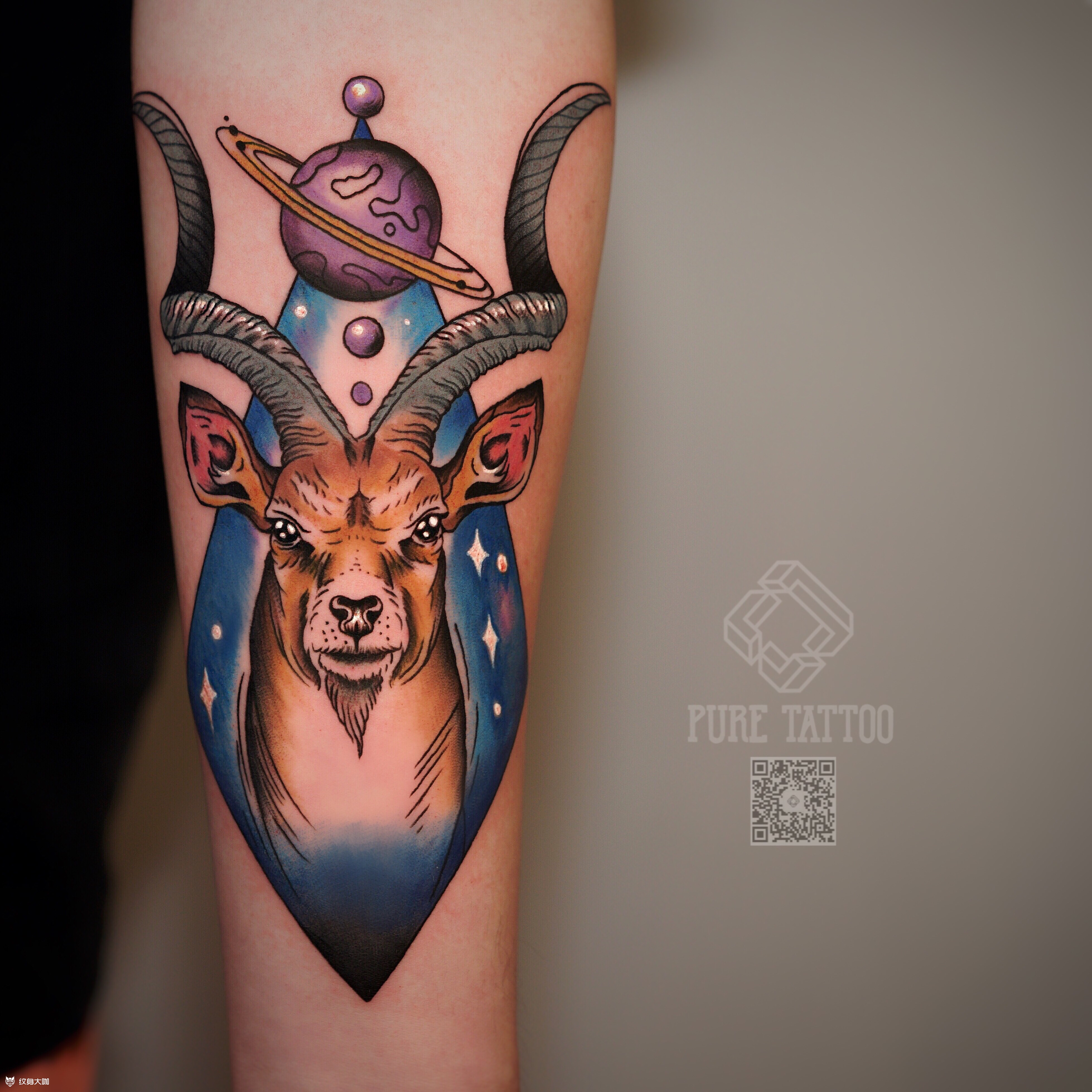 宇宙羊_纹身图案手稿图片_阿橙的纹身作品集