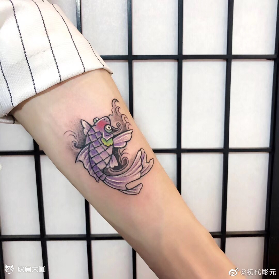 老传统小图鱼_纹身图案手稿图片_雕元的纹身作品集