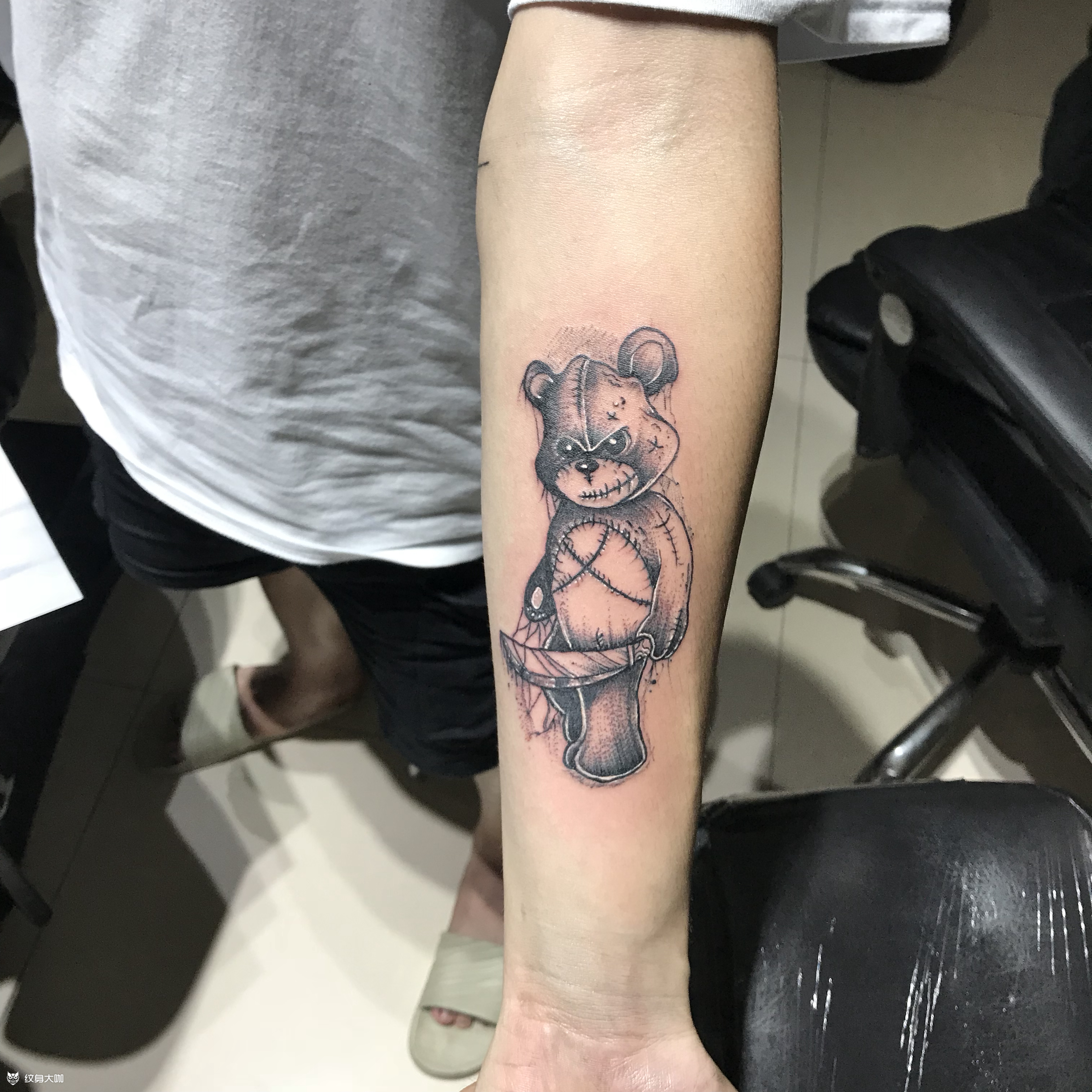 暴力熊_纹身图案手稿图片_小良吖的纹身作品集