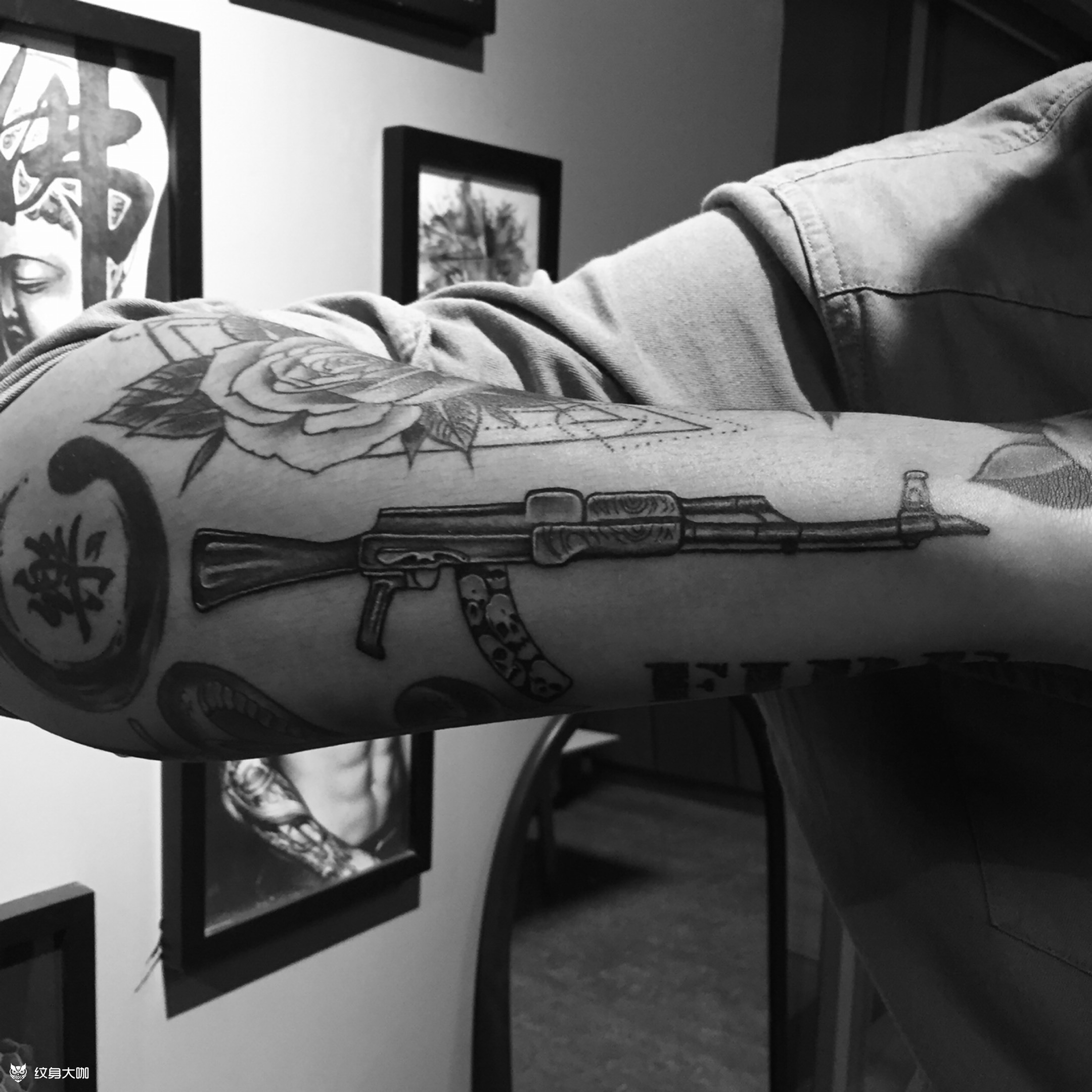 ak47_纹身图案手稿图片_浩子的纹身作品集
