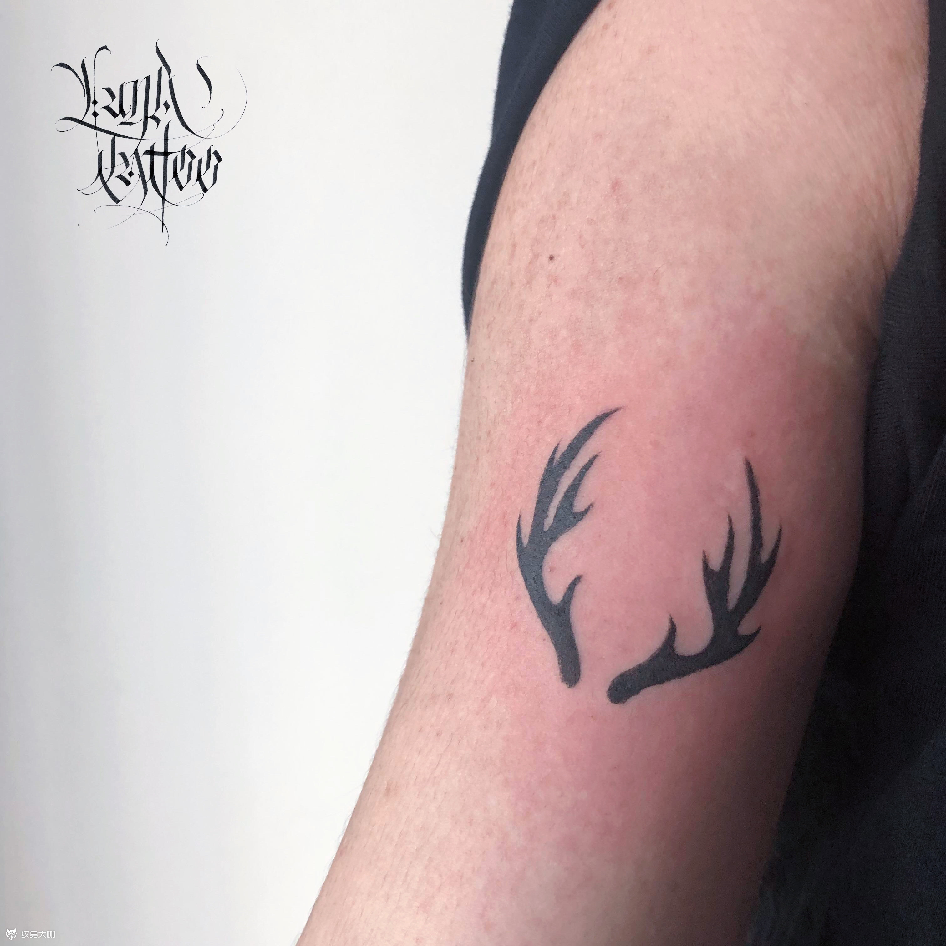 小鹿角_纹身图案手稿图片_麟allen的纹身作品集