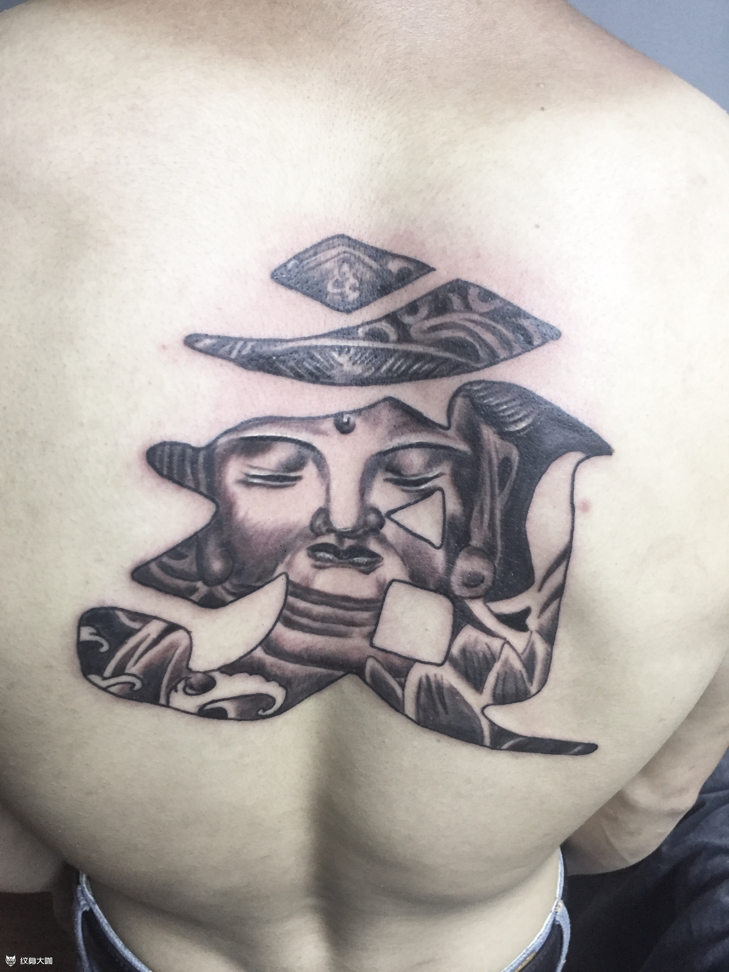 【普贤菩萨】～佛印中透着佛像_纹身图案手稿图片_大龙的纹身作品集