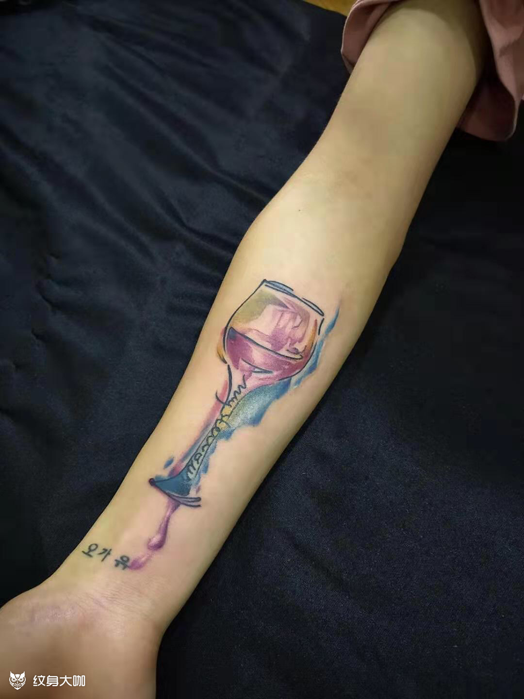 红酒杯_纹身图案手稿图片_小涛的纹身作品集