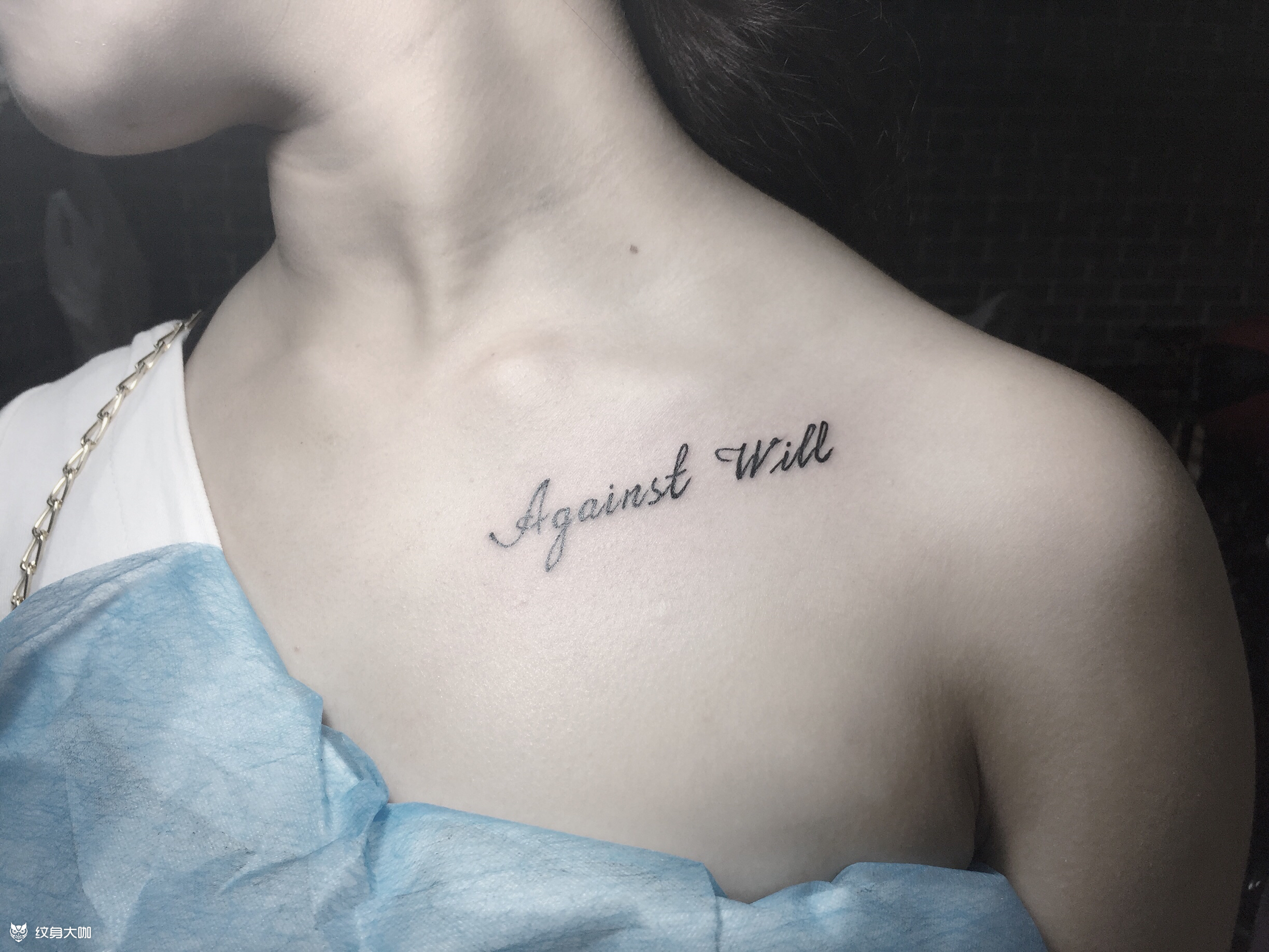 锁骨英文_纹身图案手稿图片_小邱的纹身作品集