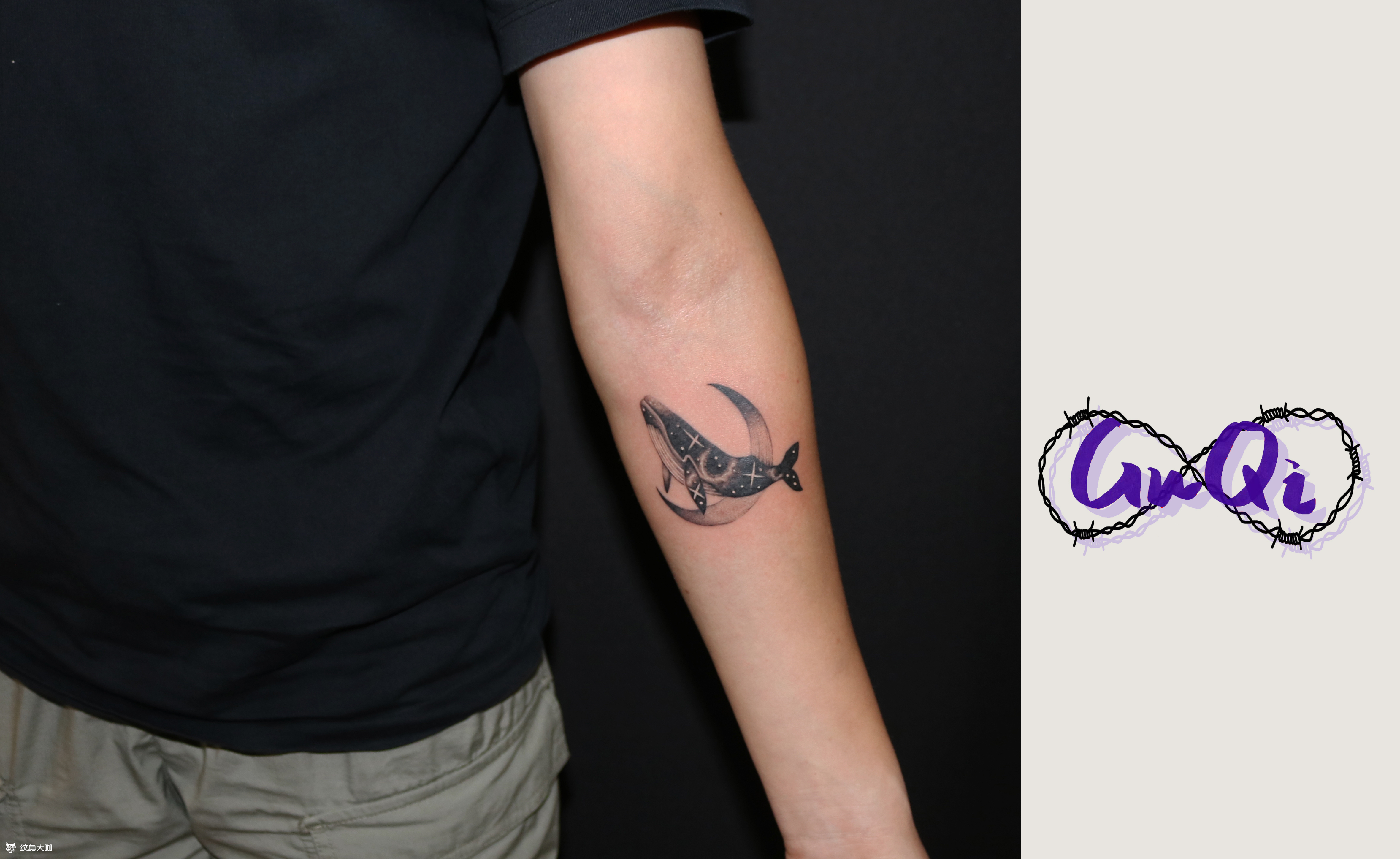 鲸鱼_纹身图案手稿图片_古七的纹身作品集