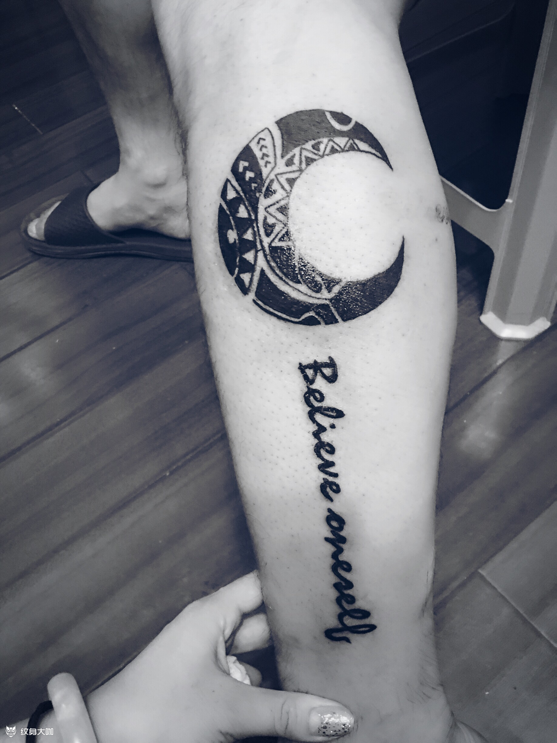 小腿图腾英文_纹身图案手稿图片_许梦圆的纹身作品集