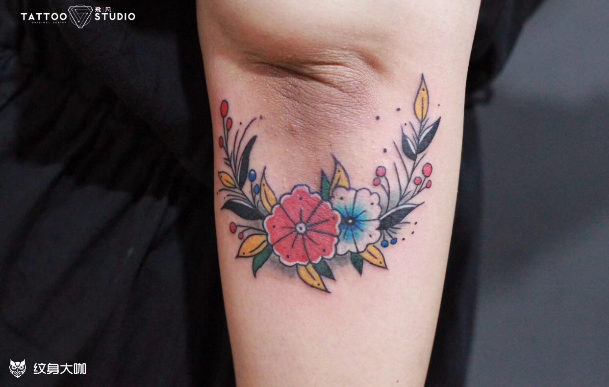 小花_纹身图案手稿图片_张宇的纹身作品集