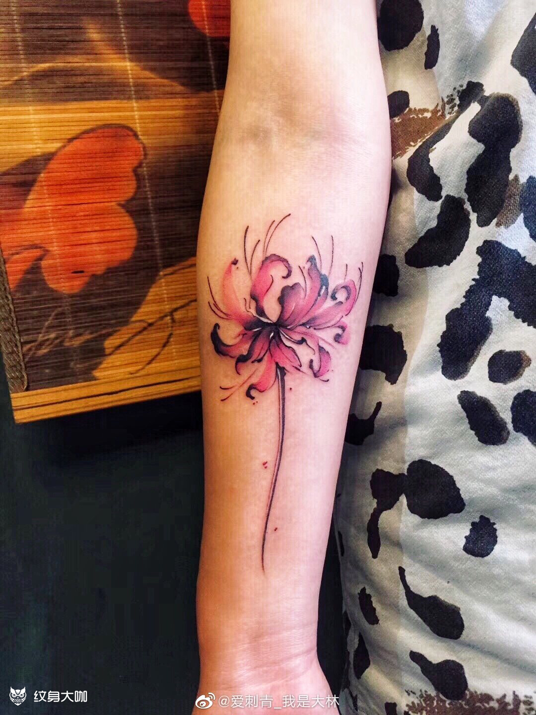 彼岸花_纹身图案手稿图片_安琳琳的纹身作品集