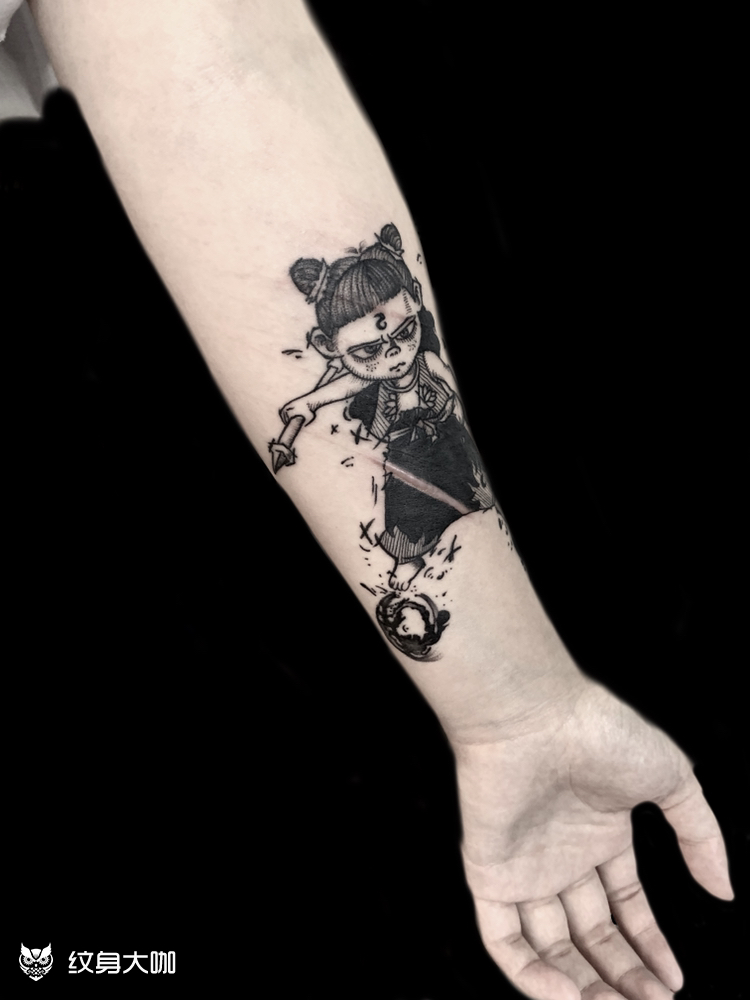 哪吒_纹身图案手稿图片_世森的纹身作品集