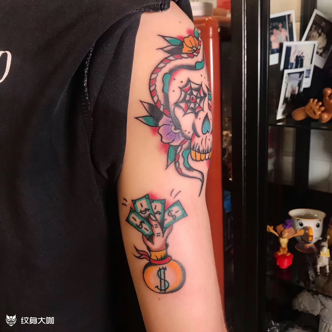 钱袋90_纹身图案手稿图片_好厉害哥哥(预约直接加微信)的纹身作品集