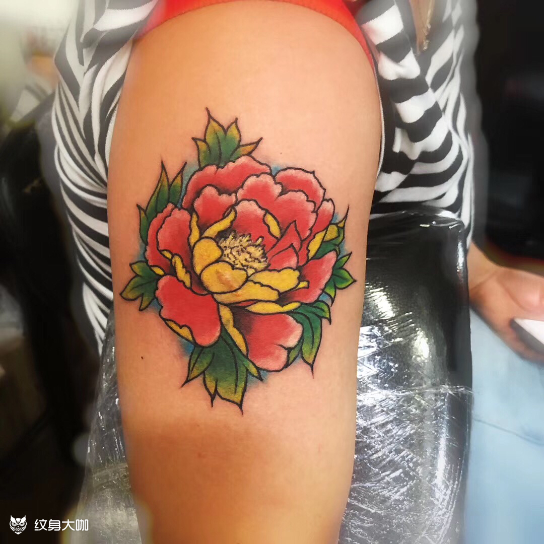 牡丹花小遮盖_纹身图案手稿图片_ 千惠林的纹身作品集
