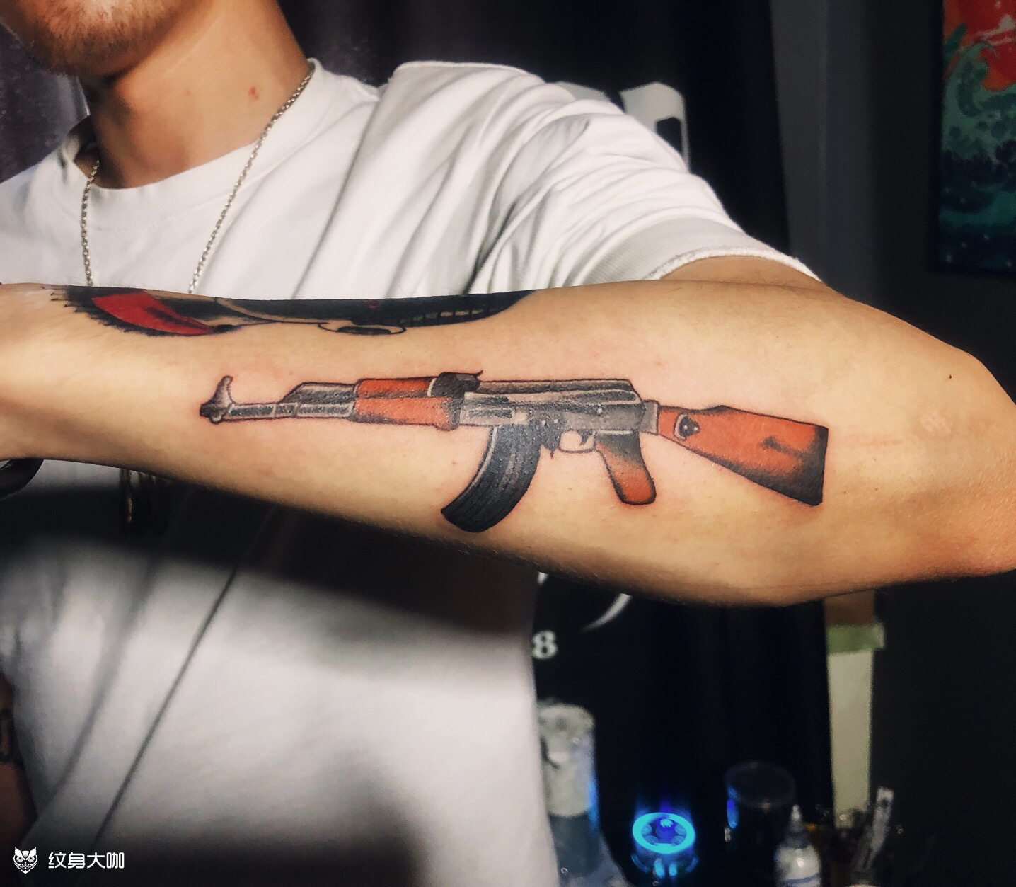 ak47一个_纹身图案手稿图片_于莹的纹身作品集