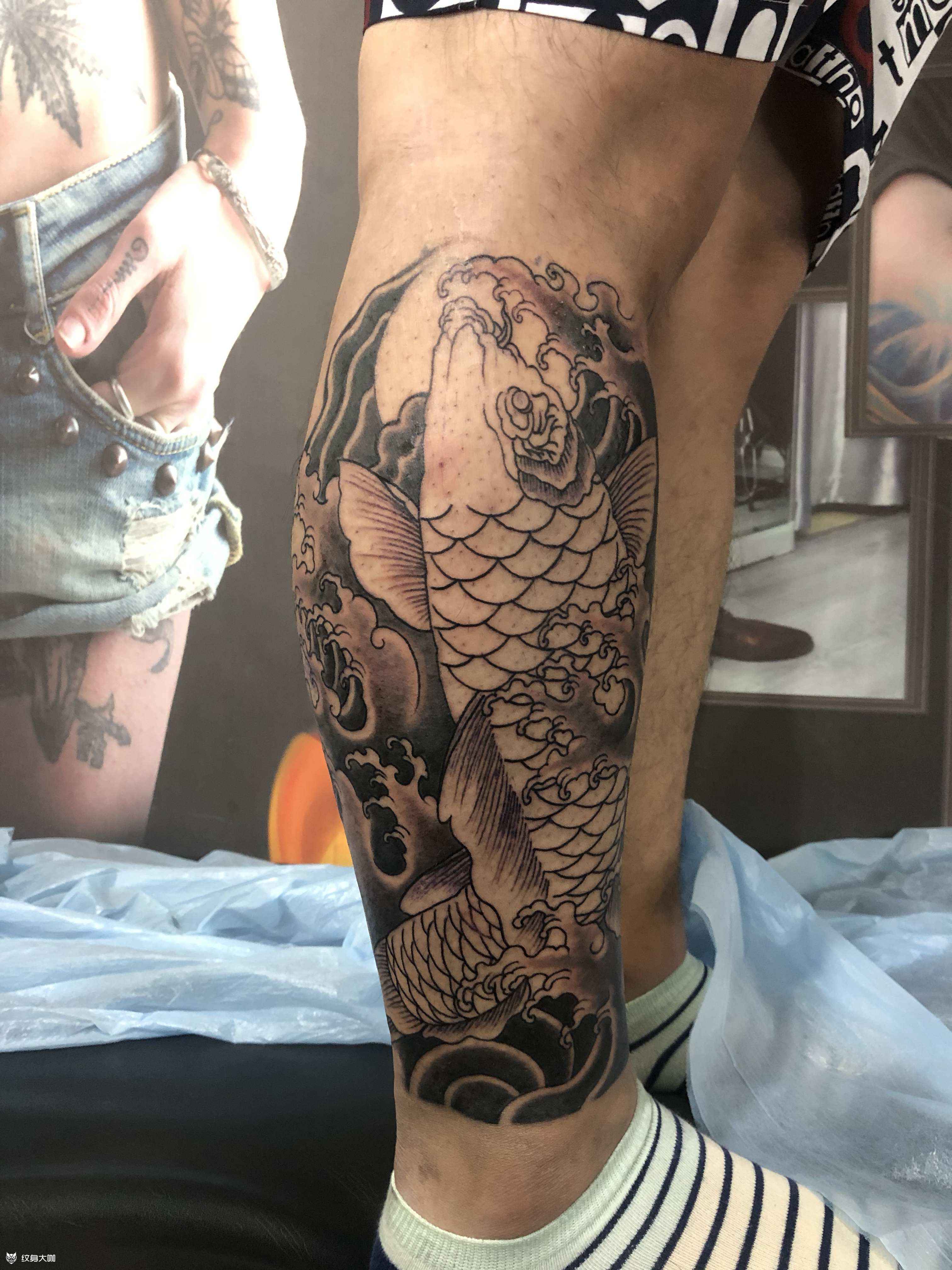 传统招财鲤鱼_纹身图案手稿图片_ 传统-林的纹身作品集