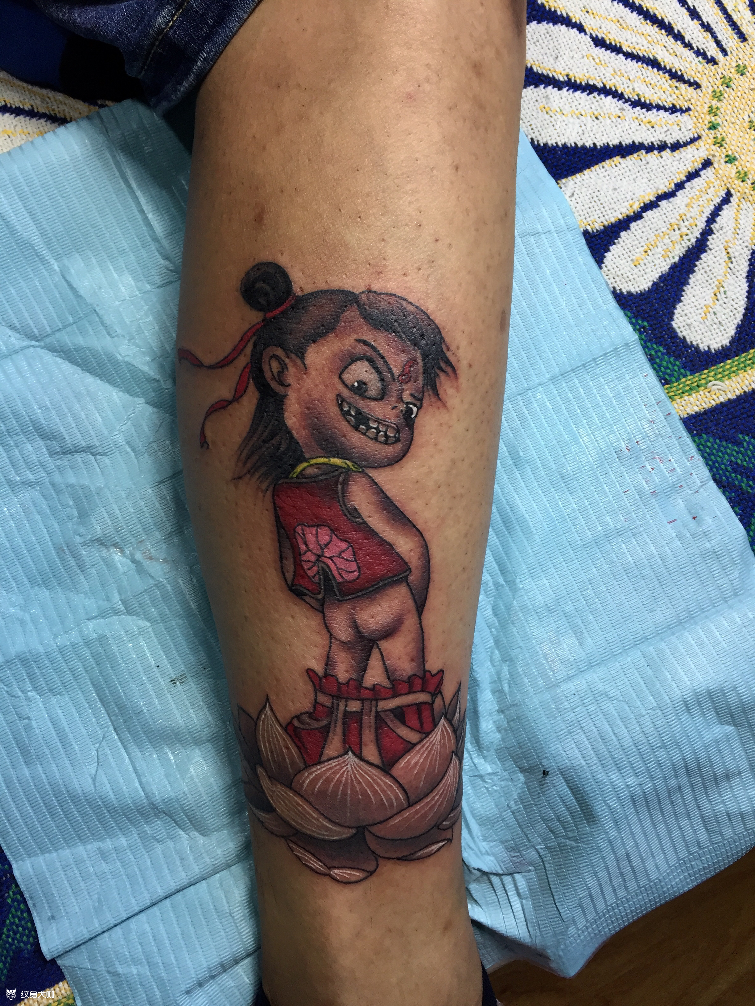 小哪吒_纹身图案手稿图片_阿亮的纹身作品集