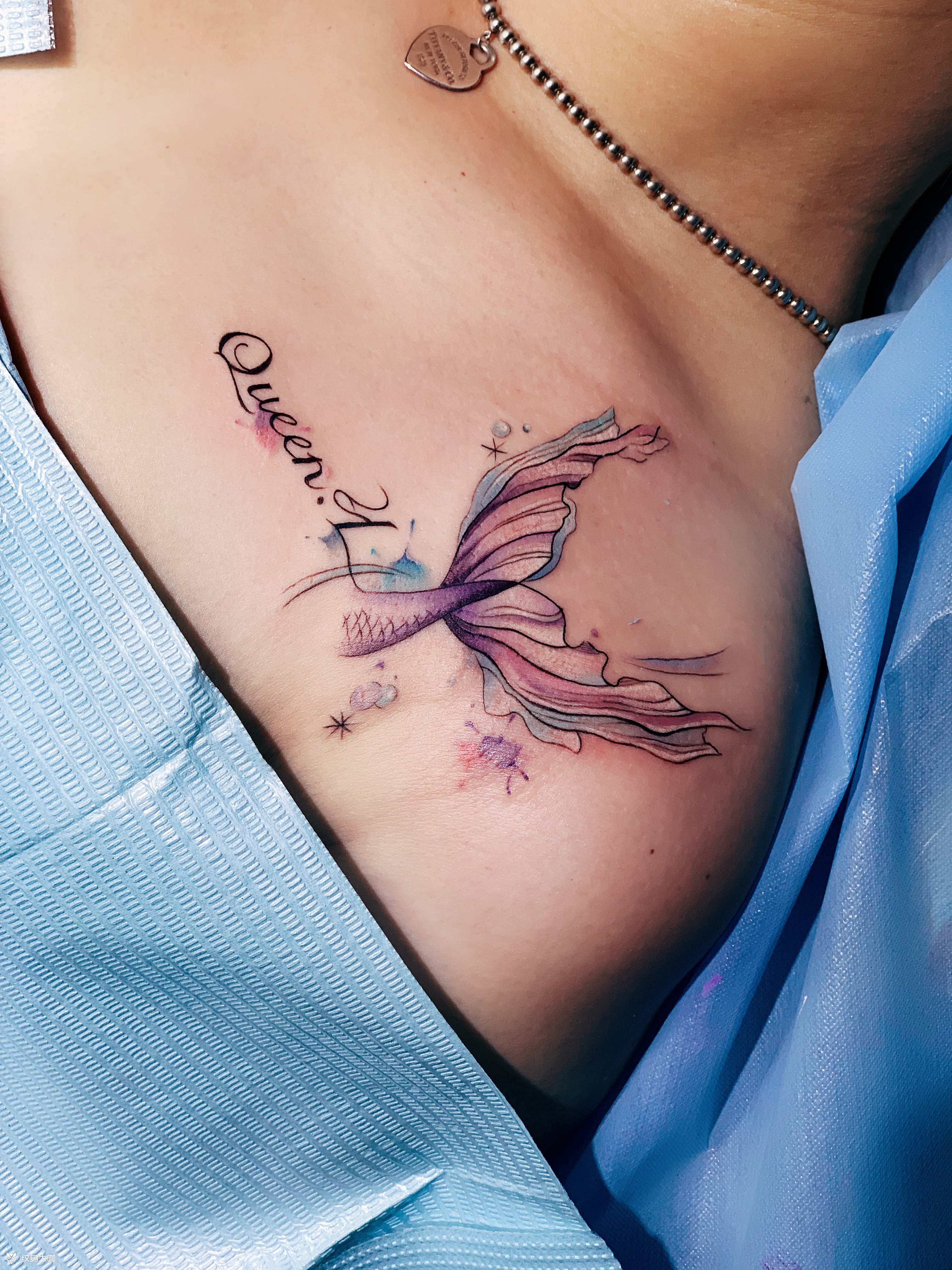 美人鱼尾_纹身图案手稿图片_天津进墨人·莉的纹身作品集