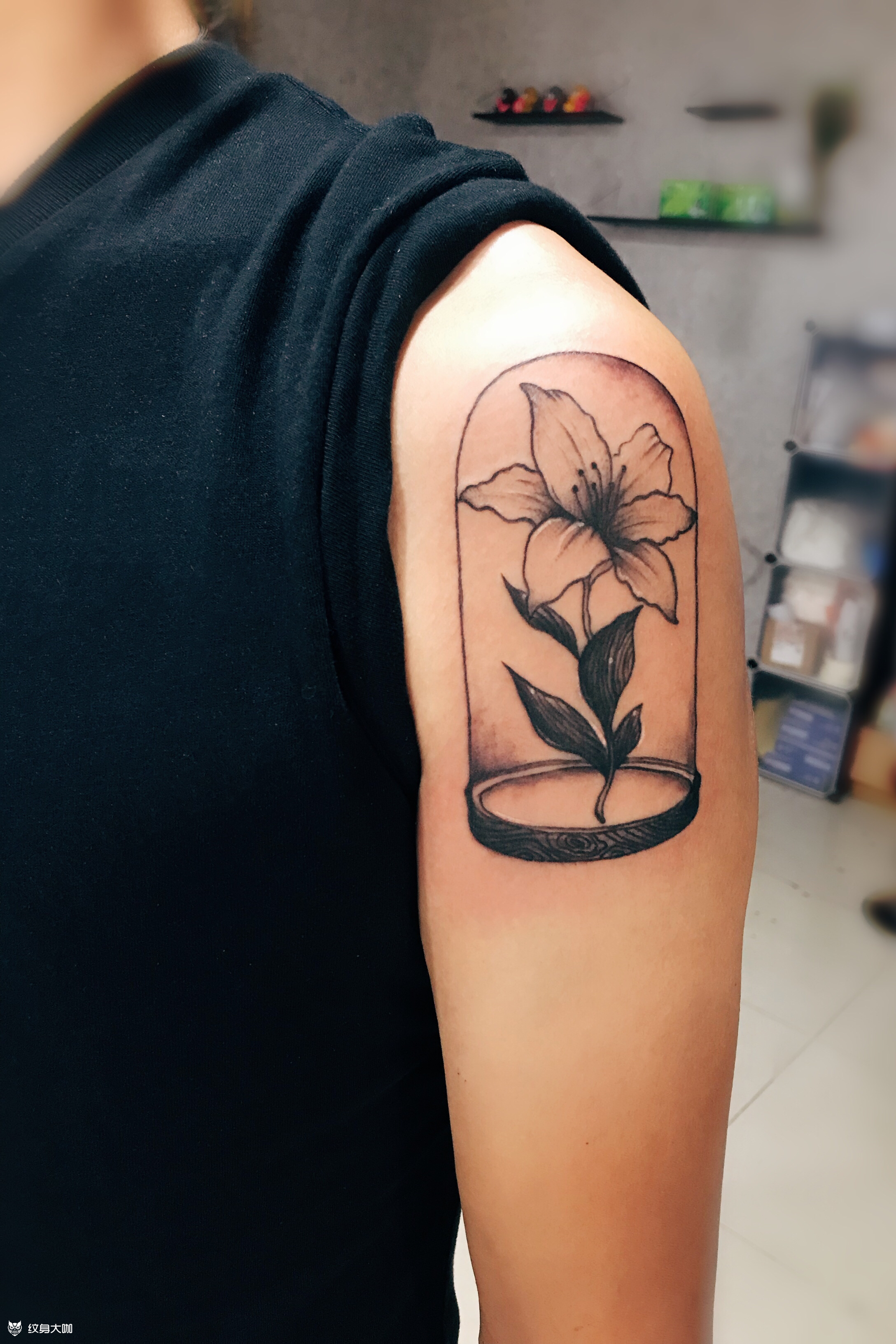 百合永生花_纹身图案手稿图片_雅印tattoo的纹身作品集