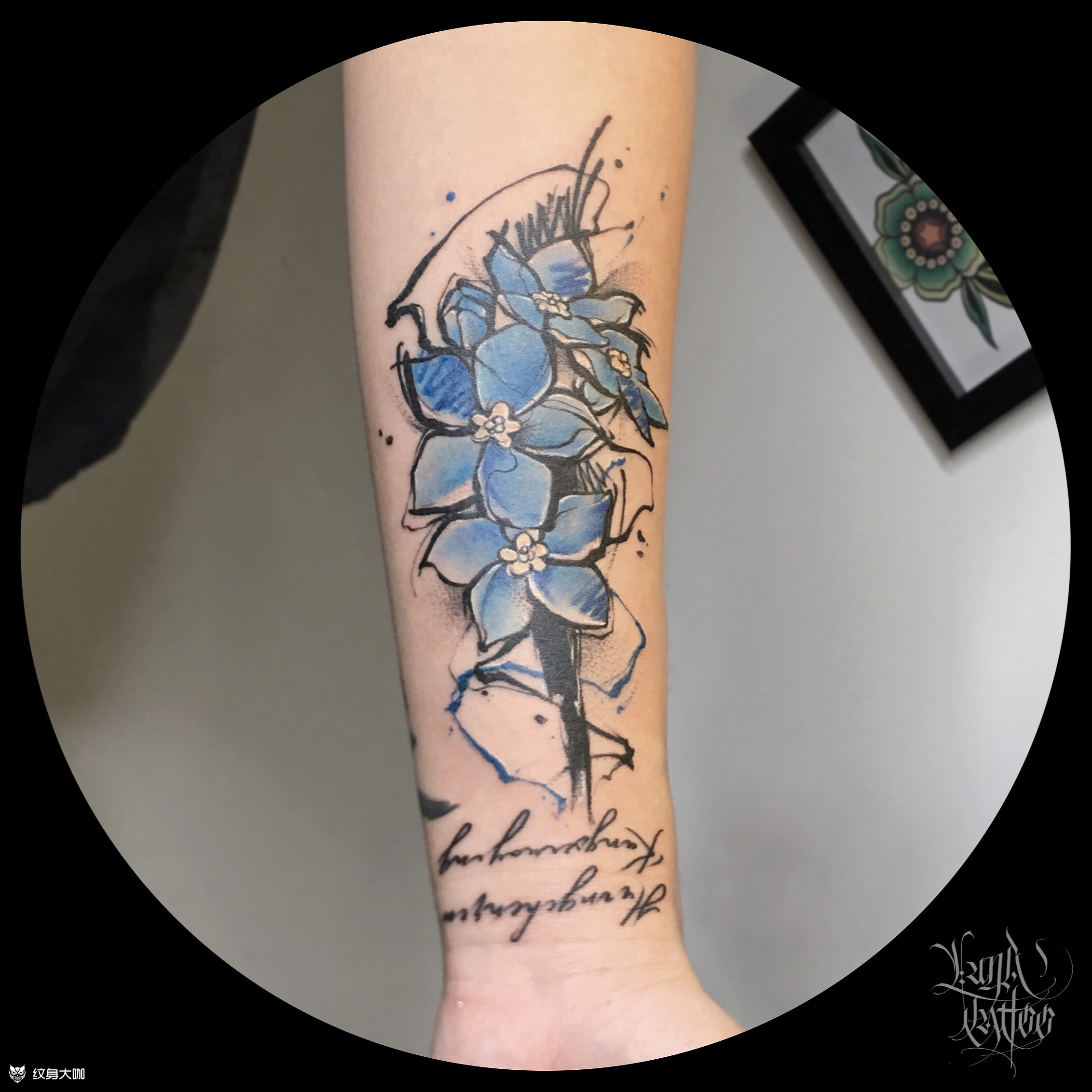 勿忘我_纹身图案手稿图片_靖gin的纹身作品集