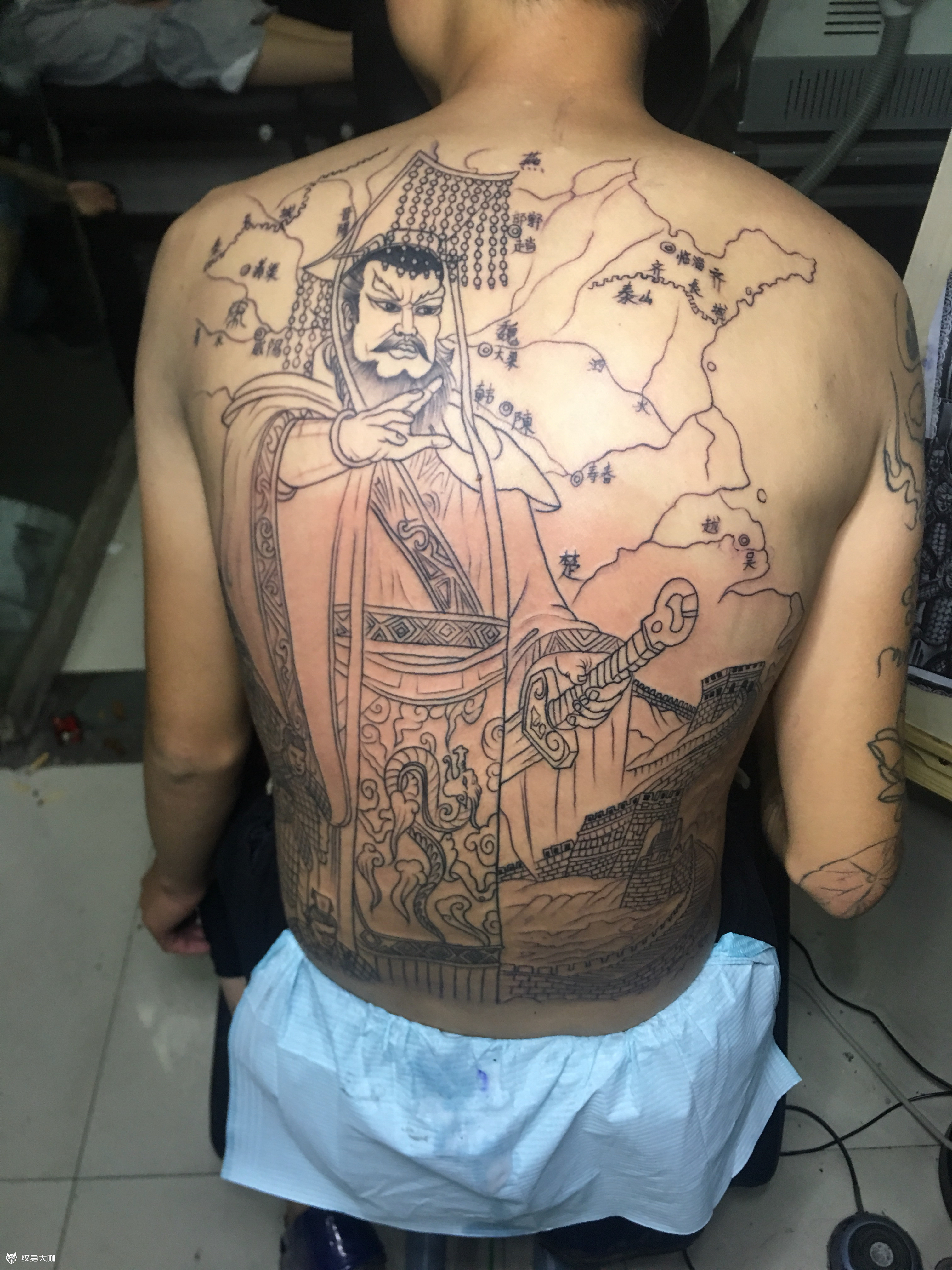 秦始皇_纹身图案手稿图片_刘剑的纹身作品集