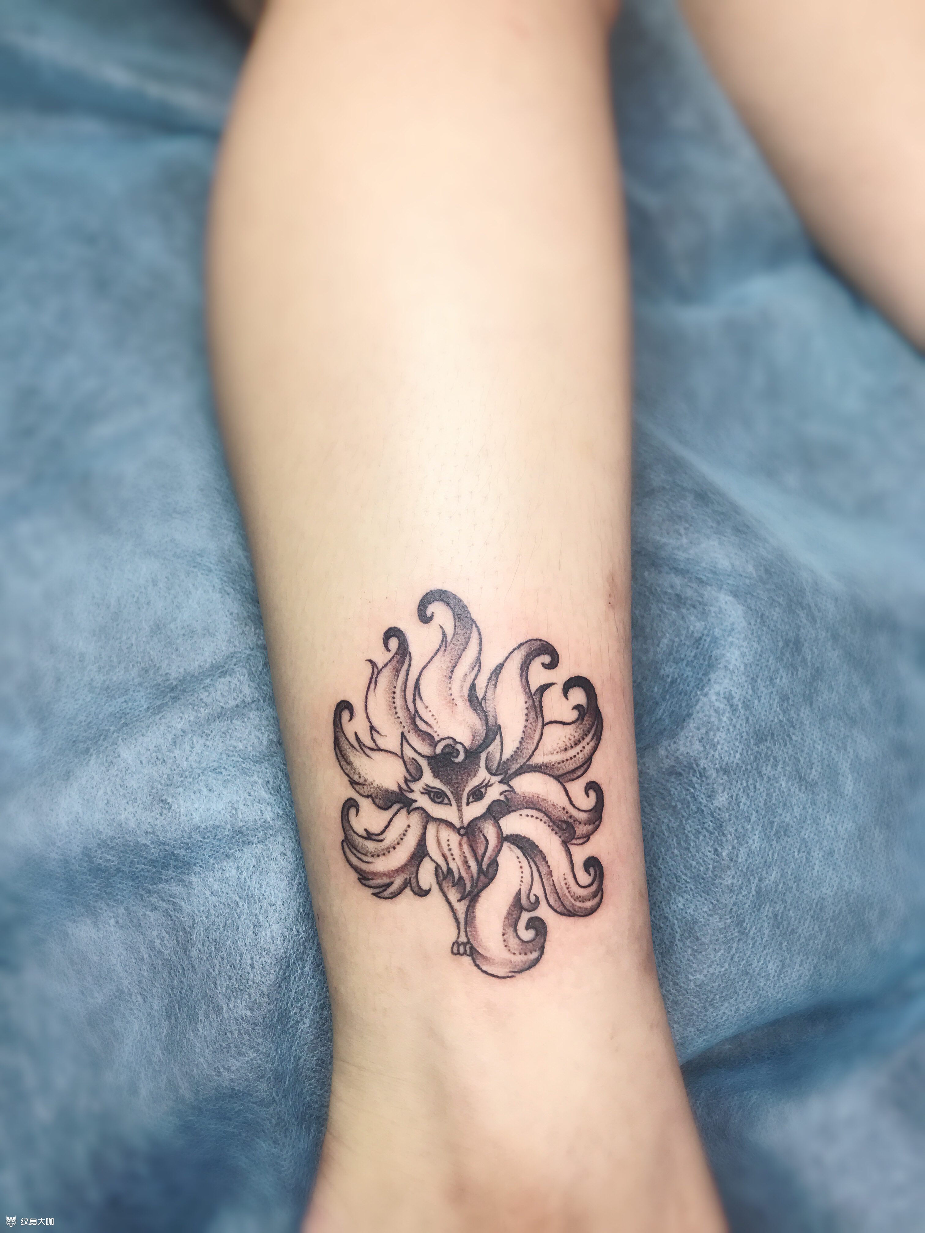 九尾狐_纹身图案手稿图片_老七的纹身作品集